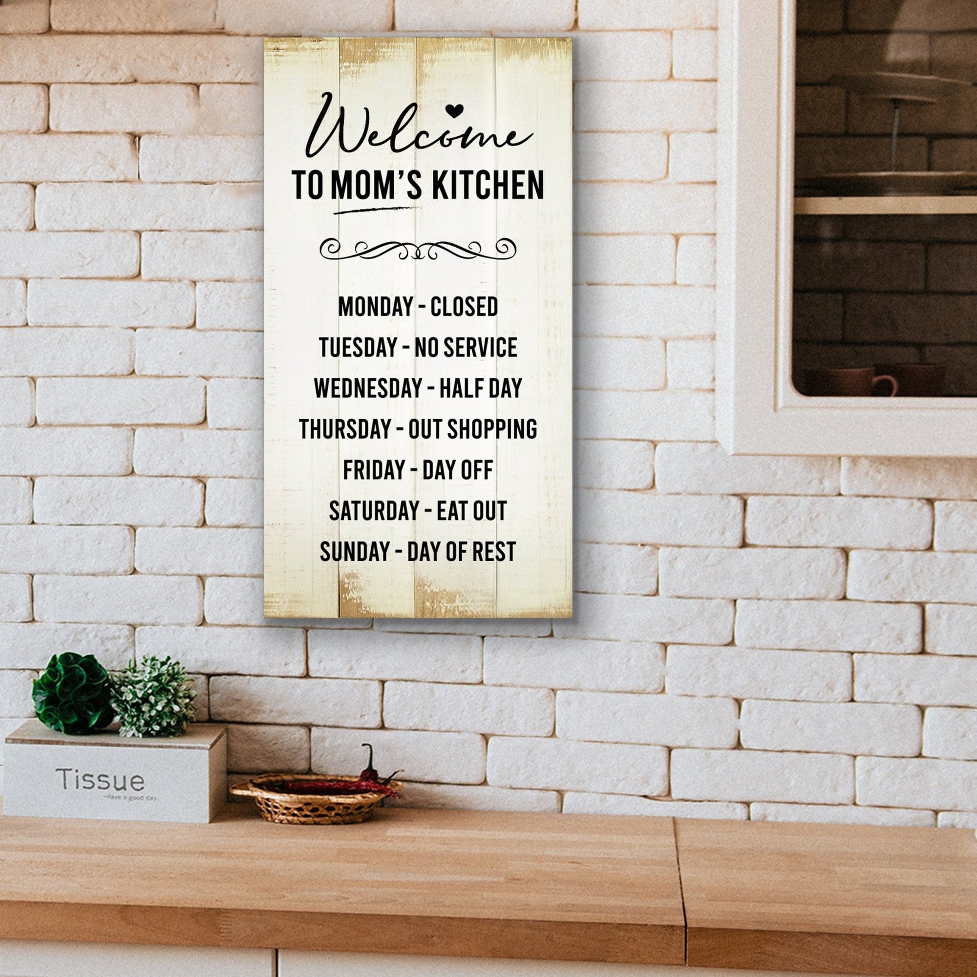 Rustic Kitchen Wooden Wall Plaque Home Décor or Gift Ideas - Welcome To Mom's Kitchen - LifeSong Milestones