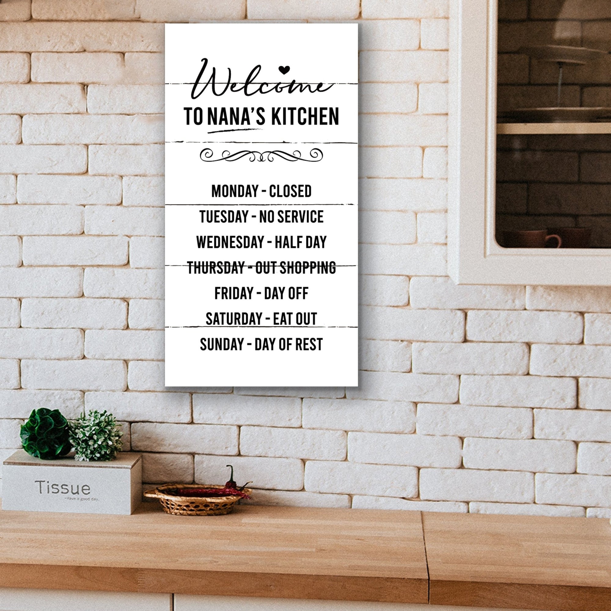 Rustic Kitchen Wooden Wall Plaque Home Décor or Gift Ideas - Welcome To Nana's Kitchen - LifeSong Milestones