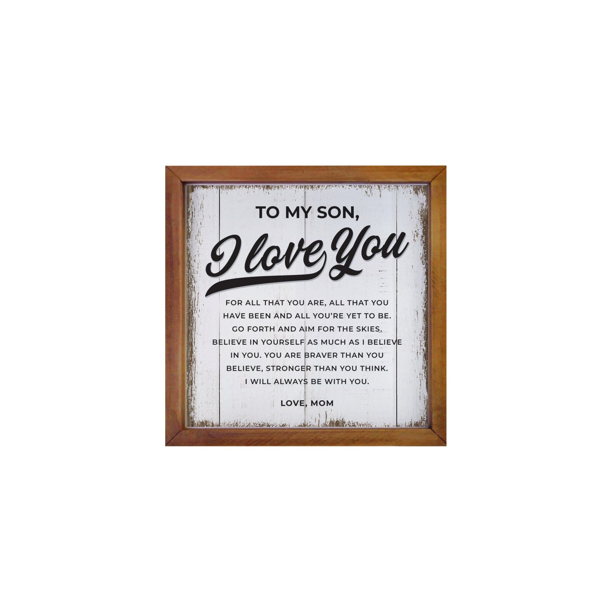 Rustic Wooden Baseball Framed Shadow Box Shelf Décor With Inspiring Bible Verses - I Love You - LifeSong Milestones