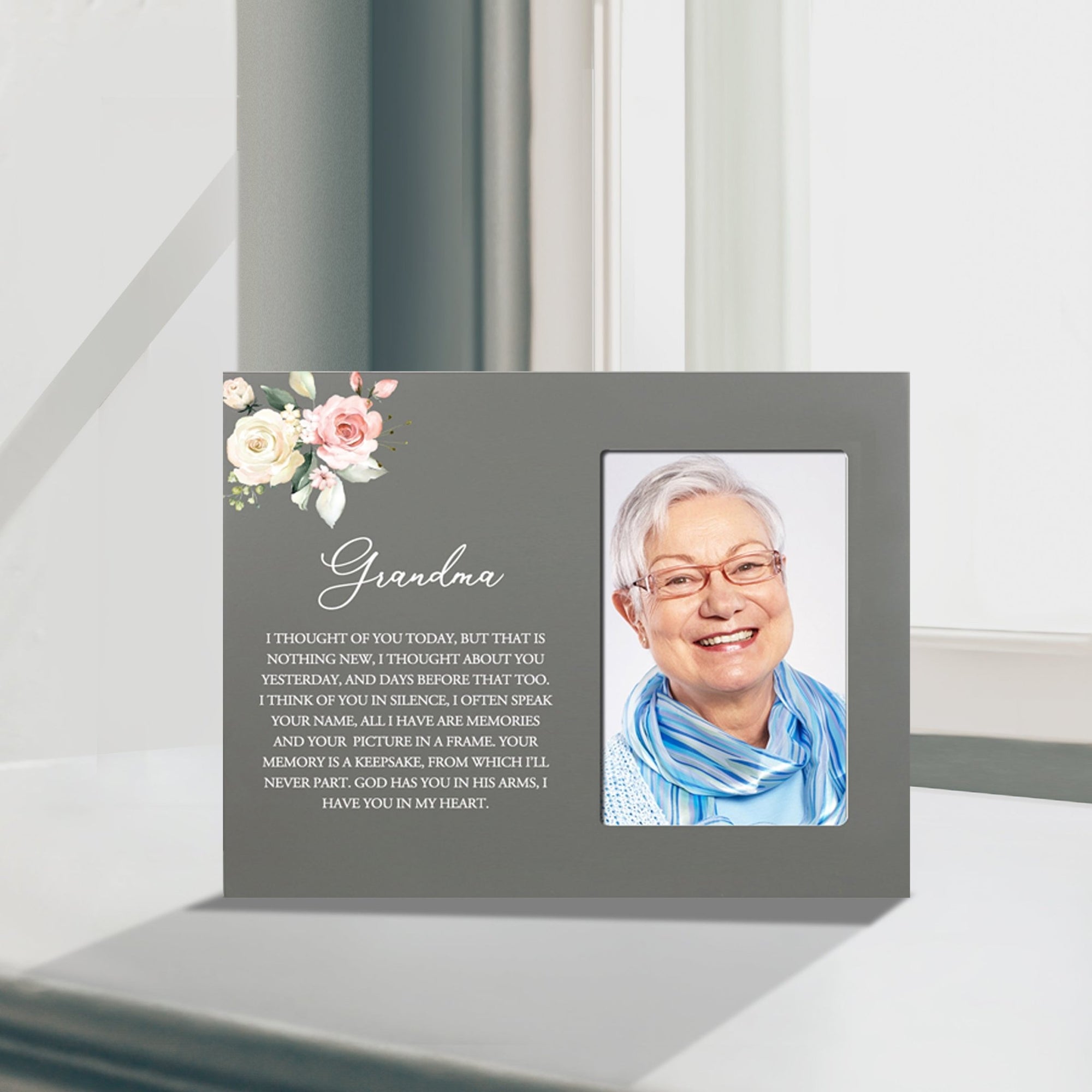 Sentimental Human Memorial Photo Frame Gift Bereavement Gift Idea - Grandma I thought of you - LifeSong Milestones