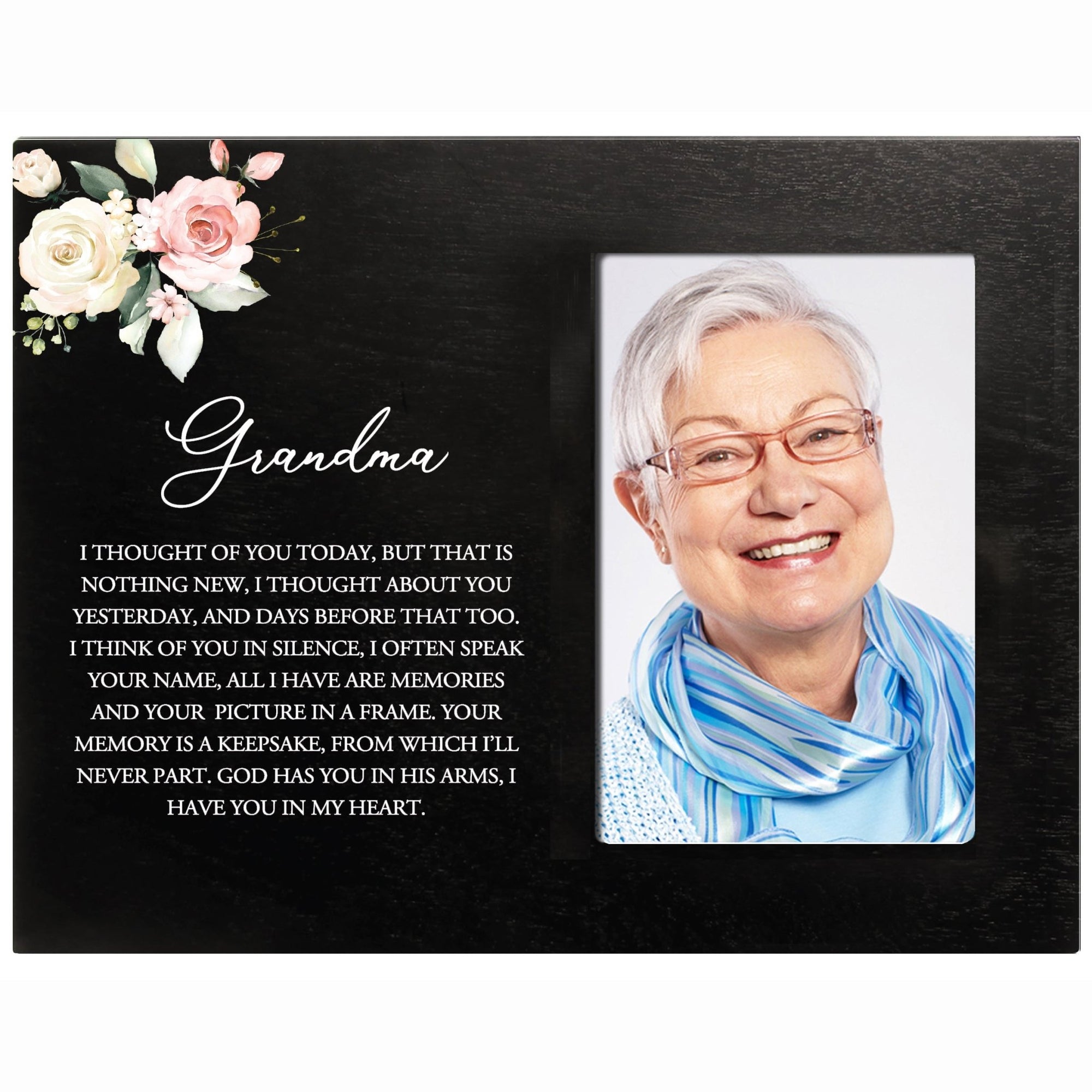 Sentimental Human Memorial Photo Frame Gift Bereavement Gift Idea - Grandma I thought of you - LifeSong Milestones