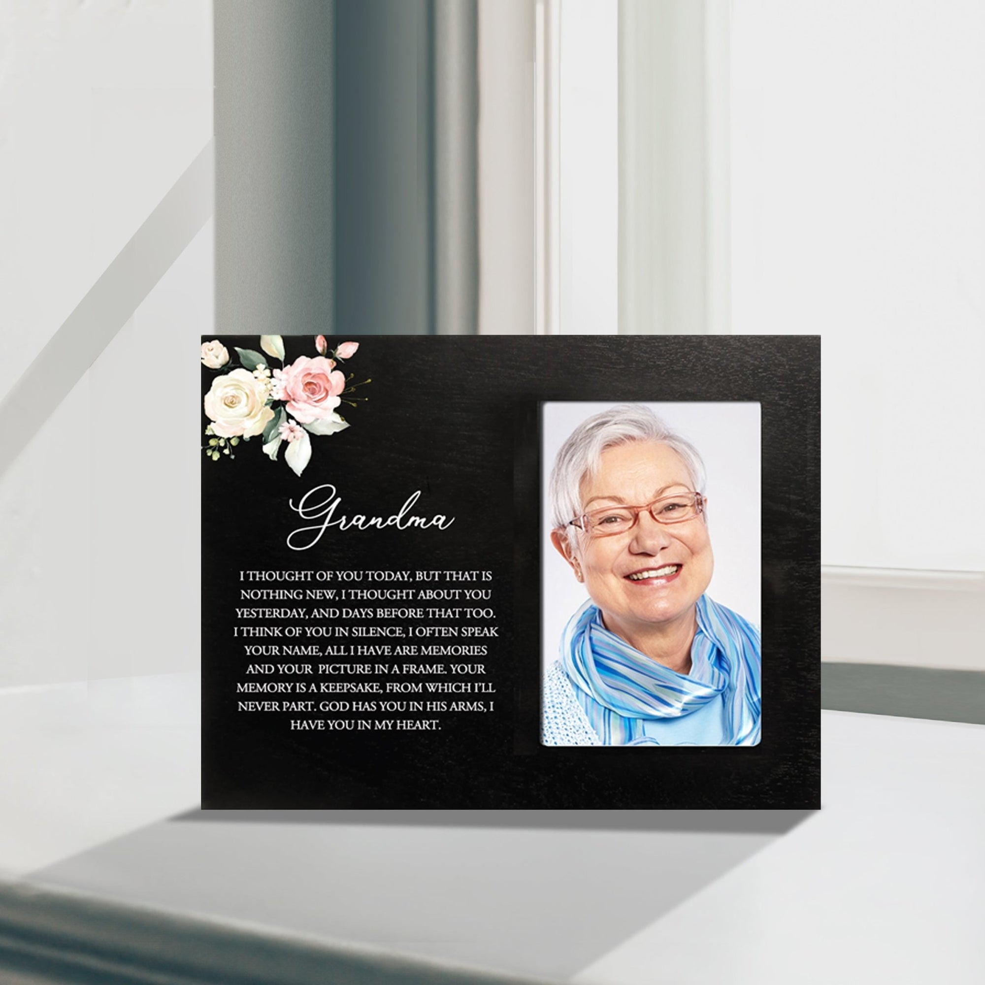 Sentimental Human Memorial Photo Frame Gift Bereavement Gift Idea - Grandma I thought of you - LifeSong Milestones