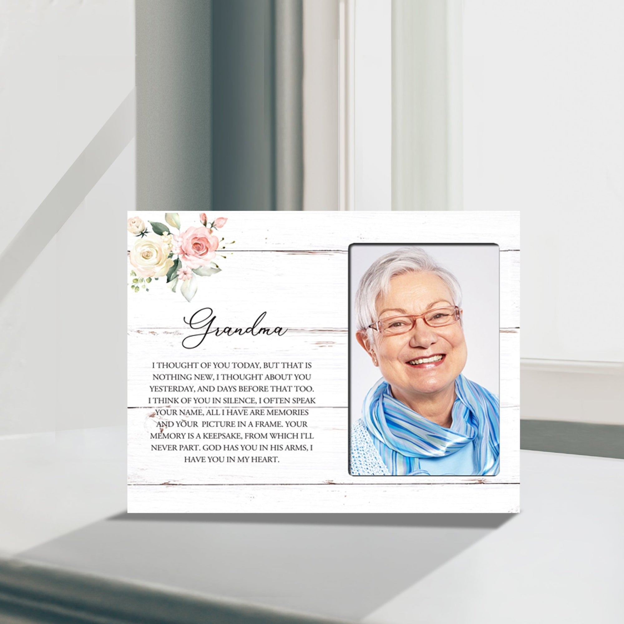 Sentimental Human Memorial Photo Frame Gift Bereavement Gift Idea - Grandma I thought of you - LifeSong Milestones