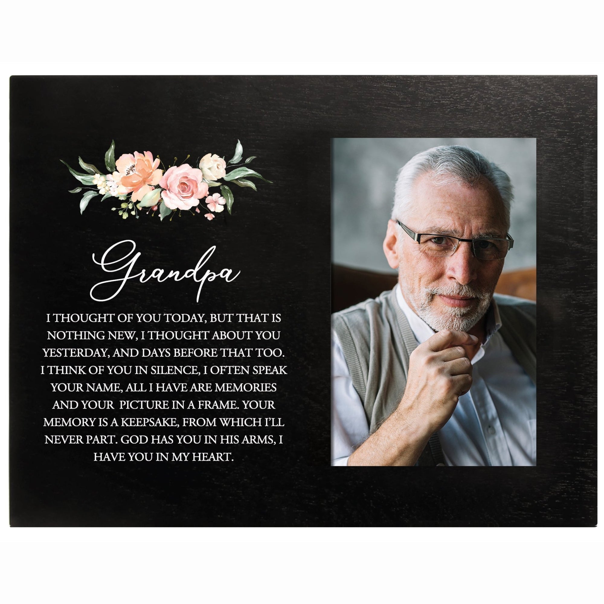 Sentimental Human Memorial Photo Frame Gift Bereavement Gift Idea - Grandpa I thought of you - LifeSong Milestones