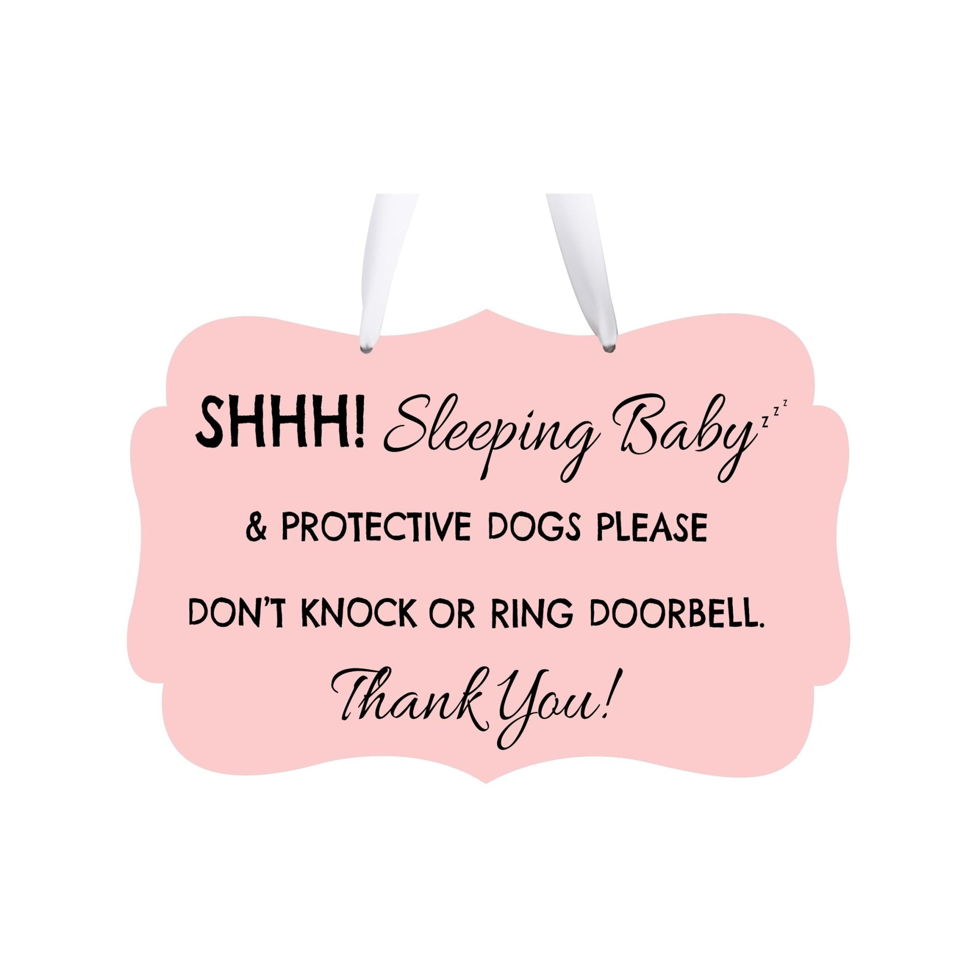 Shaped Rope Sign for Front Door Design 2 - Sleeping Baby - LifeSong Milestones