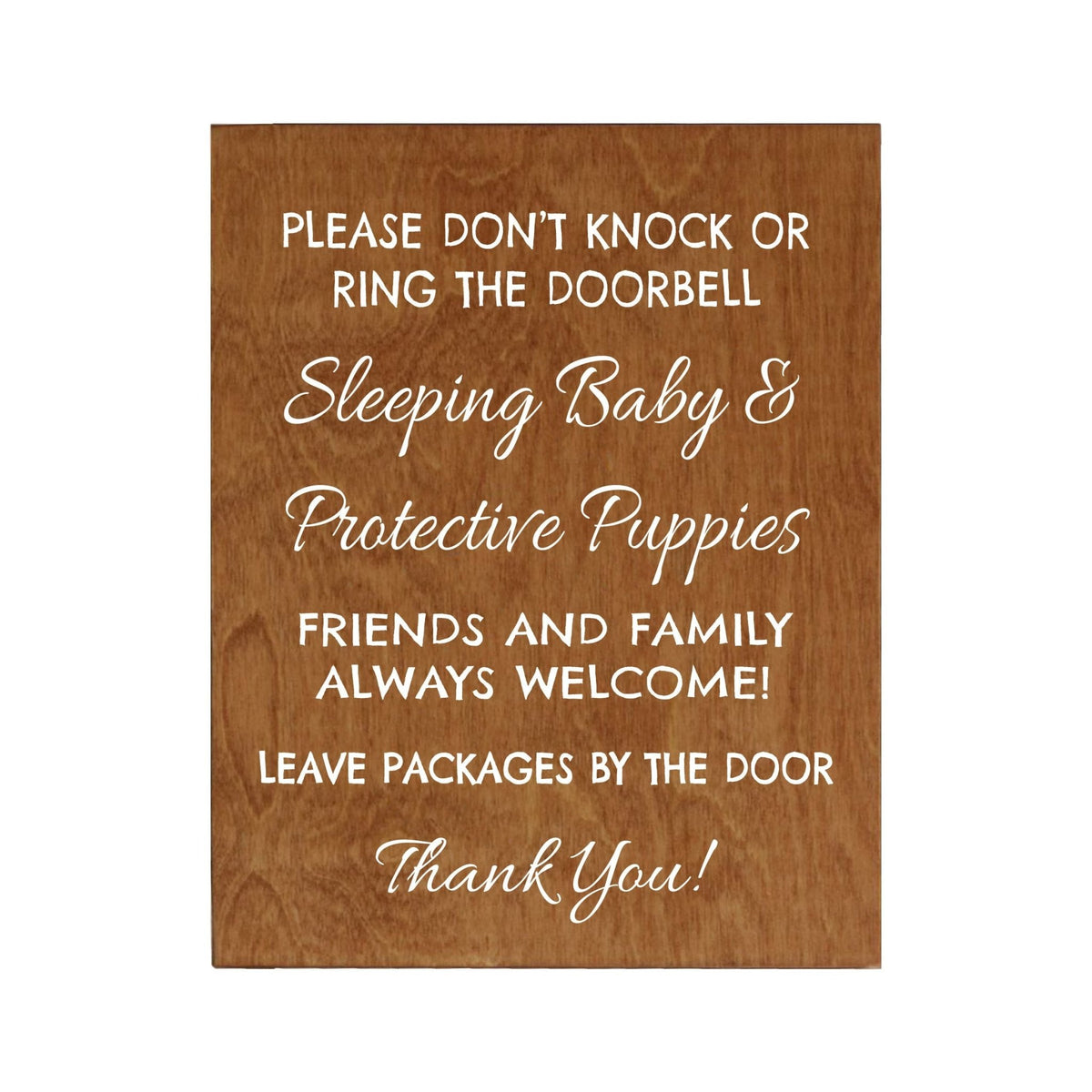 Sleeping Baby Sign for Front Door - Friends and Family - LifeSong Milestones