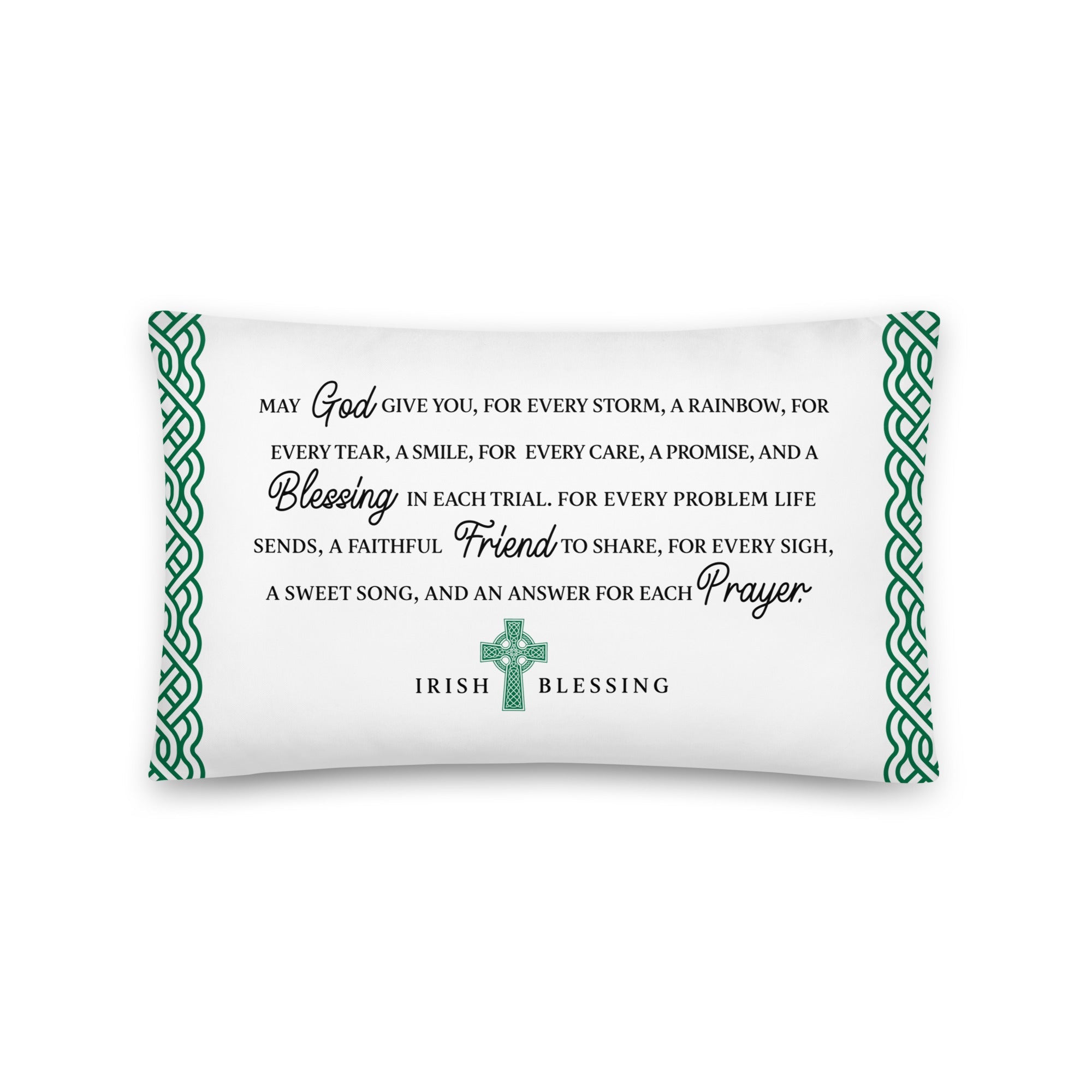 St. Patrick's Day Decorative Throw Pillow - May God Give - LifeSong Milestones