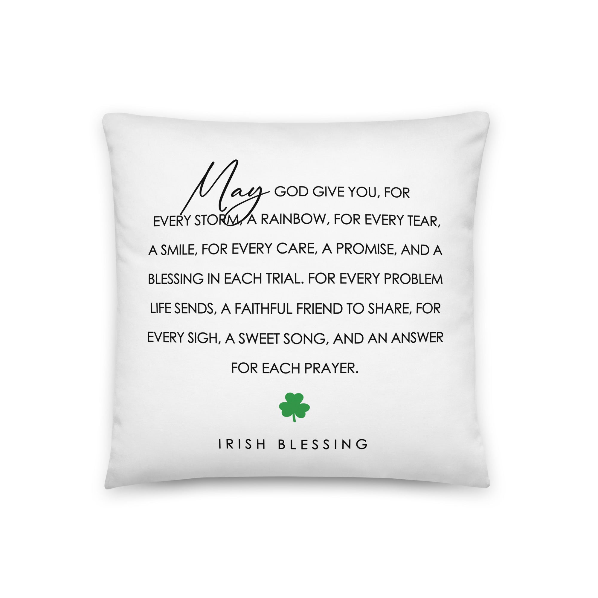 St. Patrick's Day Decorative Throw Pillow - May God Give You - LifeSong Milestones