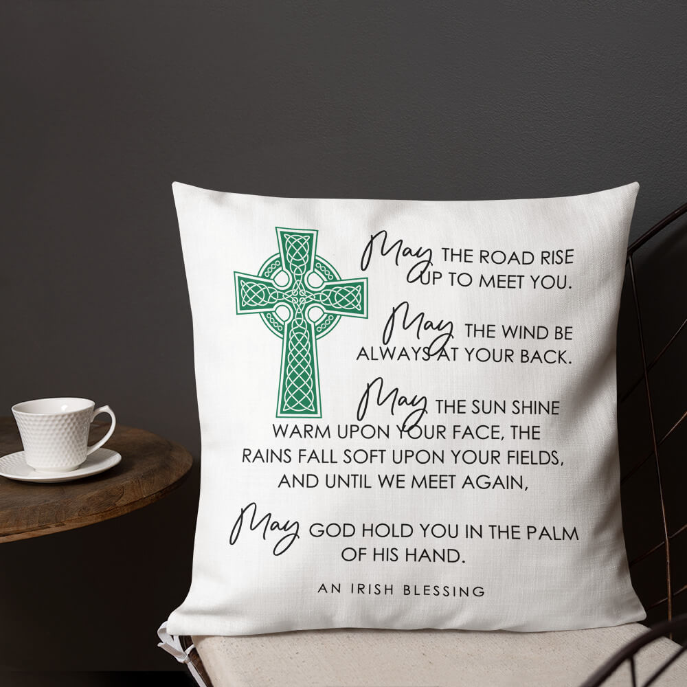 St. Patrick's Day Decorative Throw Pillow - May The Road Rise Up - LifeSong Milestones