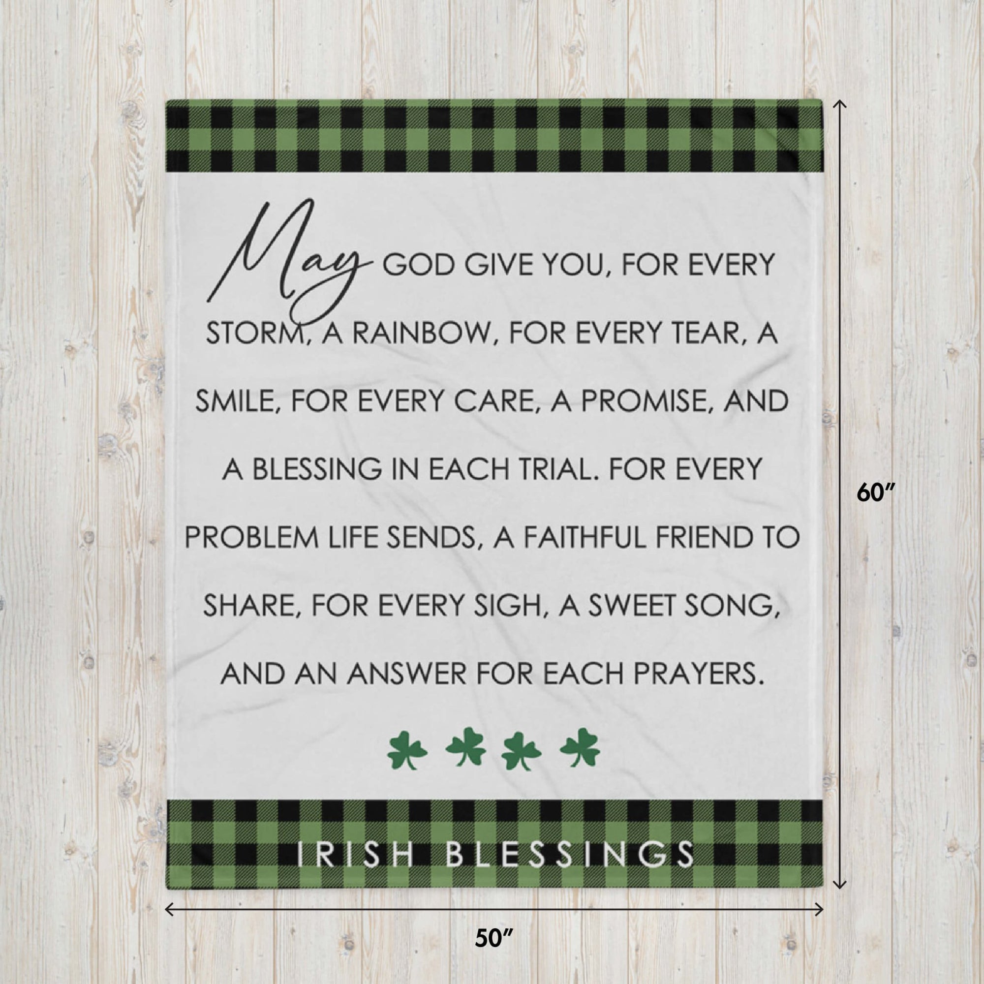 St. Patrick's Day Inspirational Soft And Lightweight Throw Blankets For Home Decor - May God Give You - LifeSong Milestones