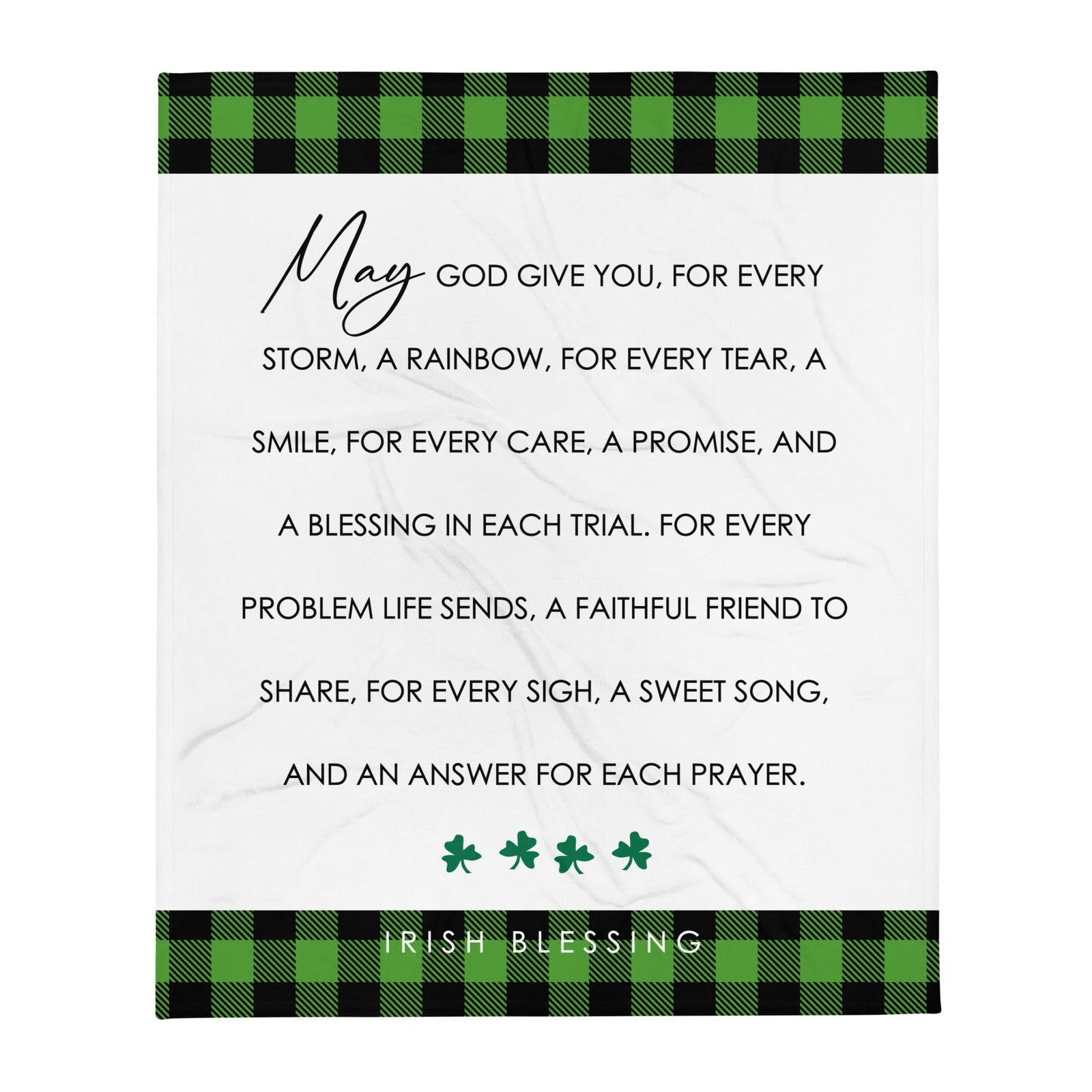 St. Patrick's Day Inspirational Soft And Lightweight Throw Blankets For Home Decor - May God Give You - LifeSong Milestones