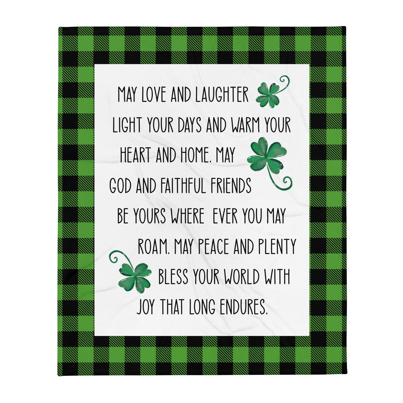 St. Patrick's Day Inspirational Soft And Lightweight Throw Blankets For Home Decor - May Love And Laughter - LifeSong Milestones