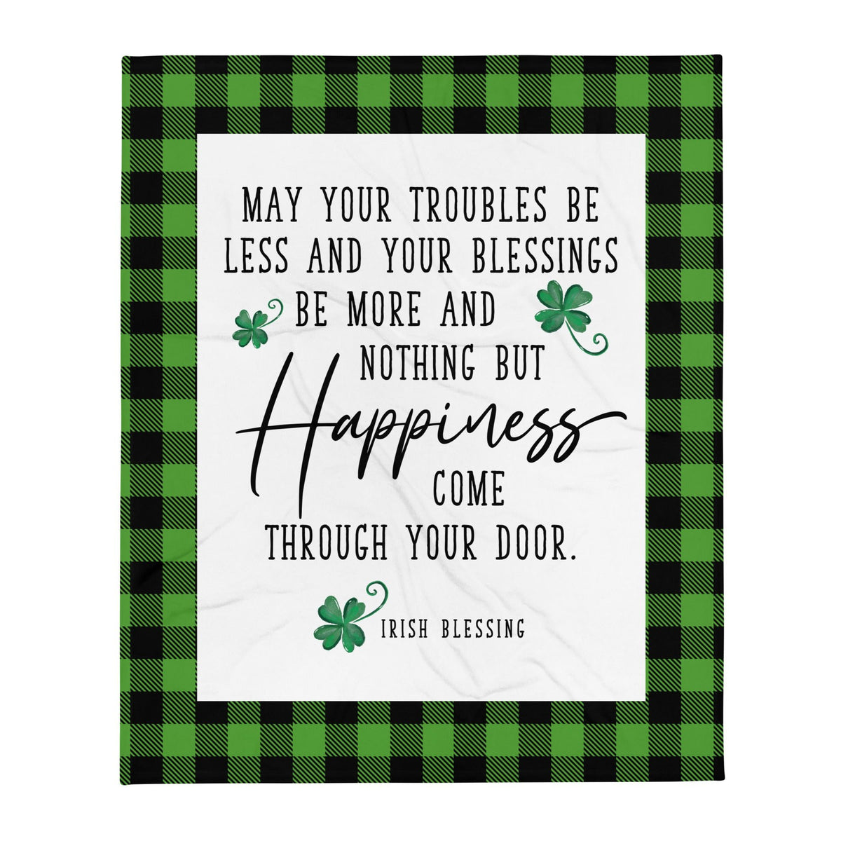 St. Patrick&#39;s Day Inspirational Soft And Lightweight Throw Blankets For Home Decor - May Your Troubles Be - LifeSong Milestones