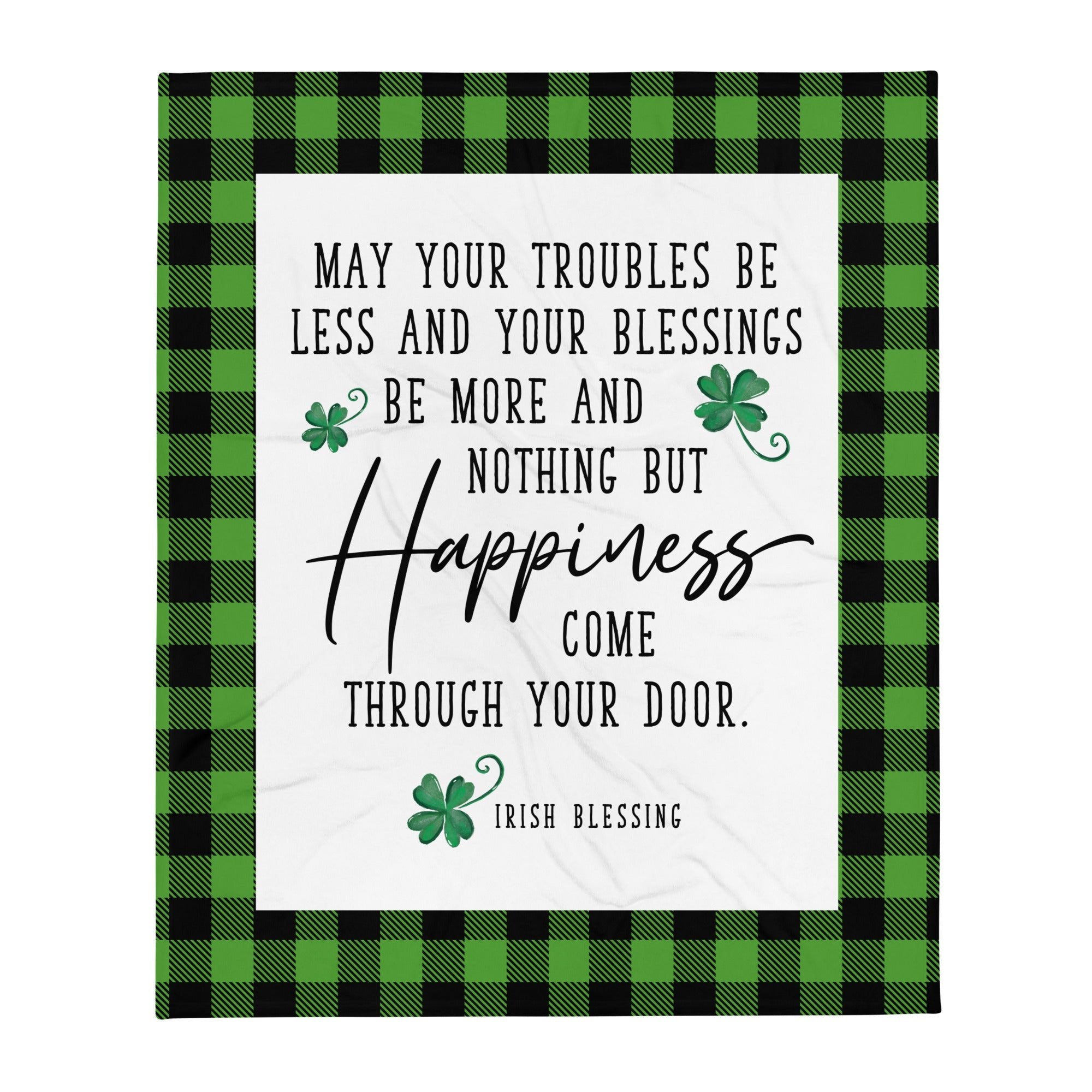 St. Patrick's Day Inspirational Soft And Lightweight Throw Blankets For Home Decor - May Your Troubles Be - LifeSong Milestones