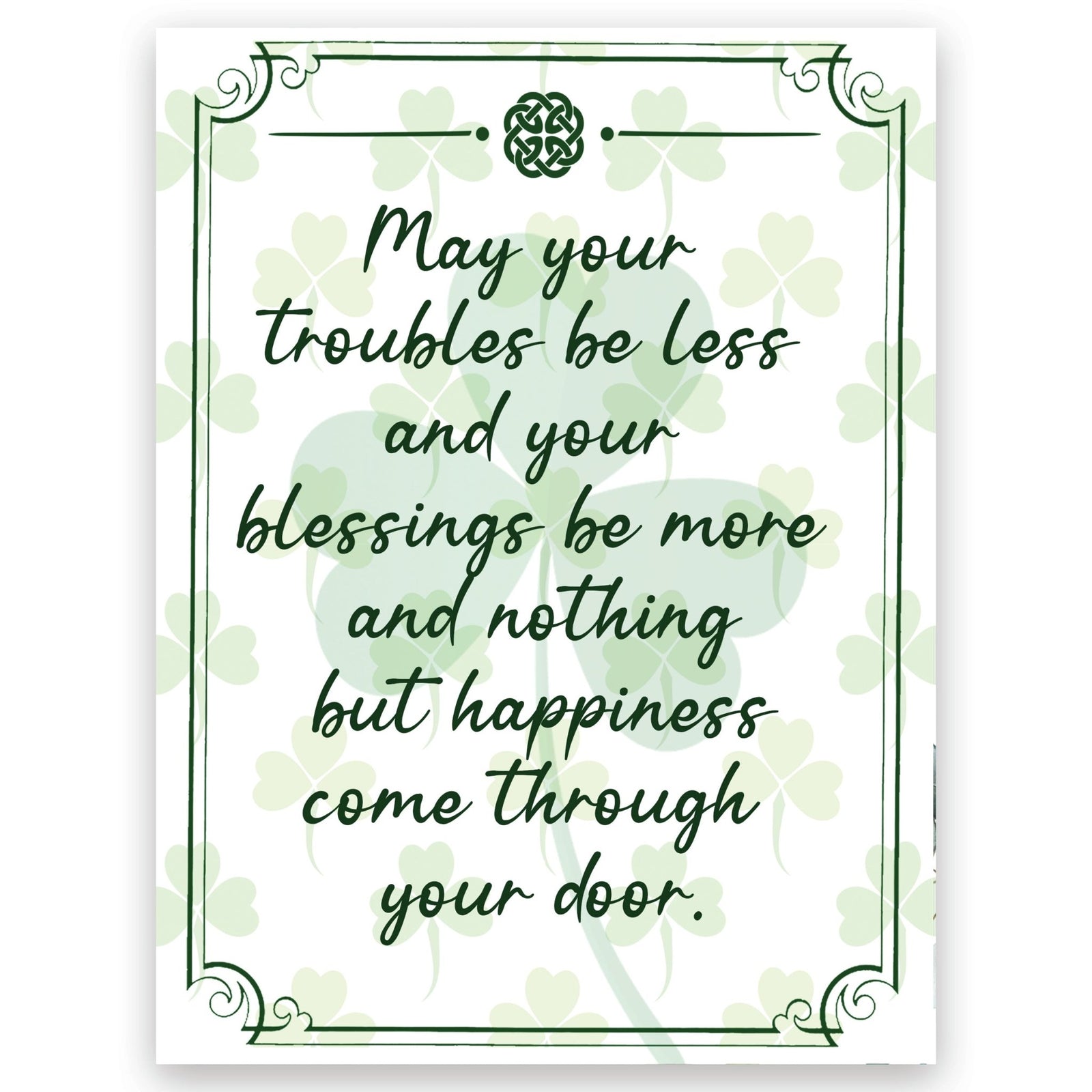 St. Patrick’s Day Irish Everyday Wooden Wall Plaque 6x8 - May Your Troubles Be Less - LifeSong Milestones