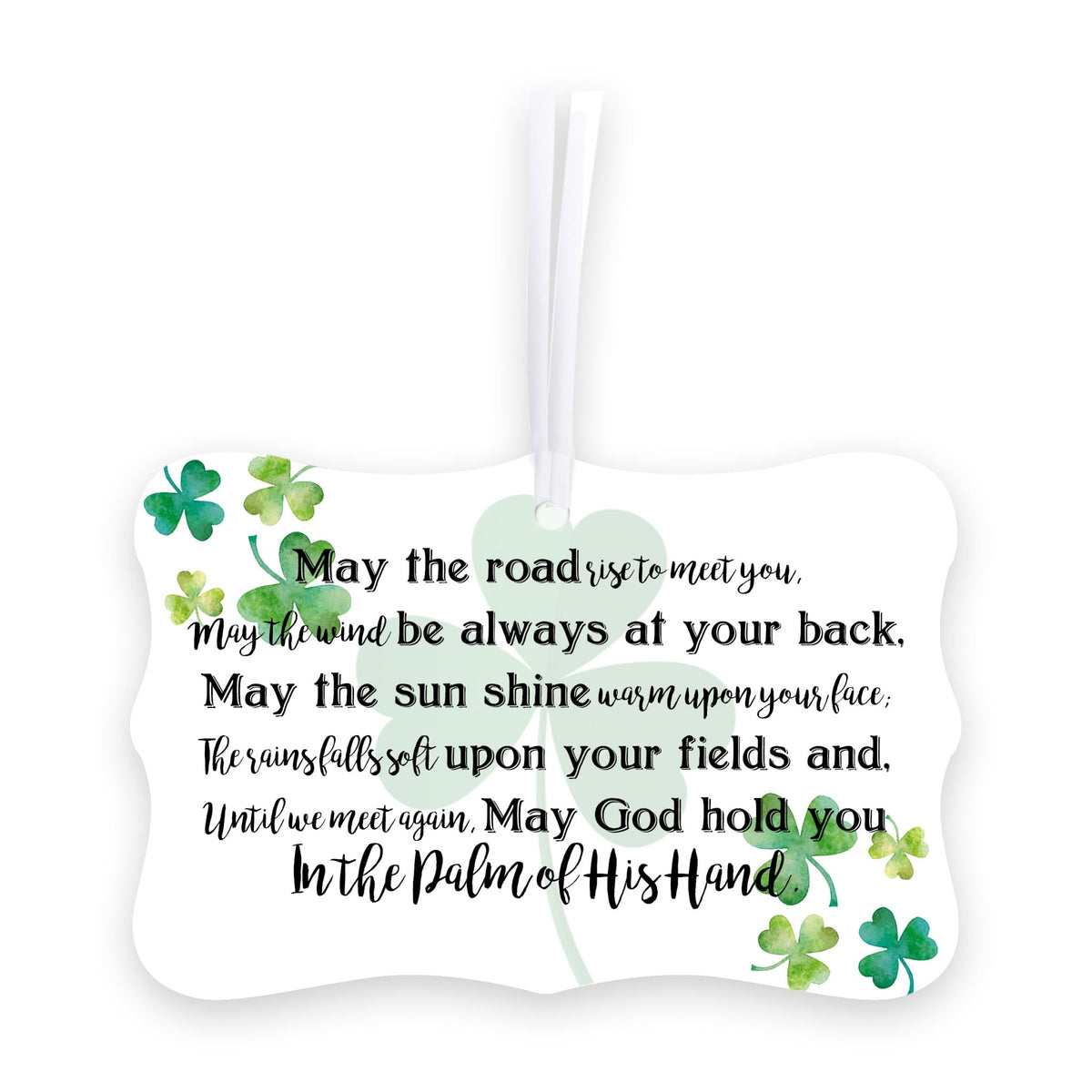 St. Patrick&#39;s Day Irish Scalloped Ornament 2.5in May The Road Rise - LifeSong Milestones