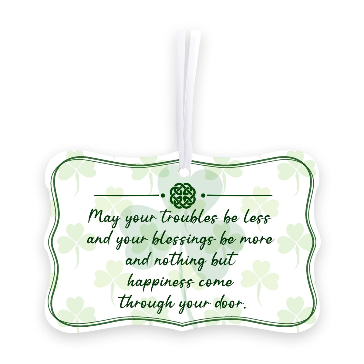 St. Patrick&#39;s Day Irish Scalloped Ornament 2.5in May Your Troubles Be - LifeSong Milestones