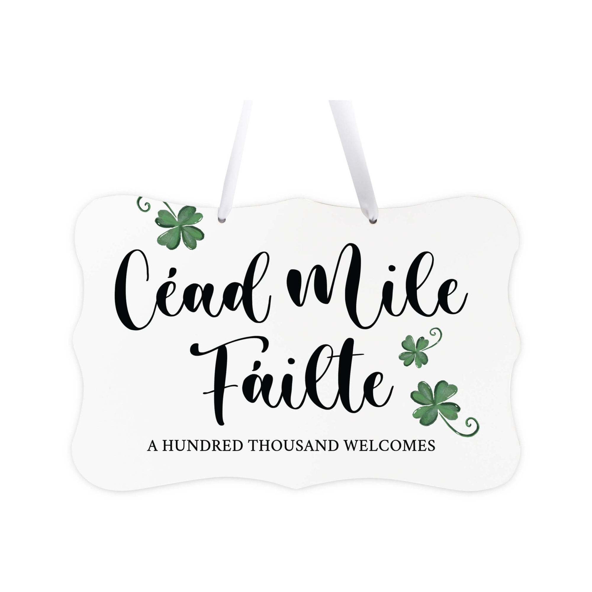 St. Patricks Day Sign Ribbon Wall Hanging Sign For Home Decor - Céad Míle Fáilte - LifeSong Milestones