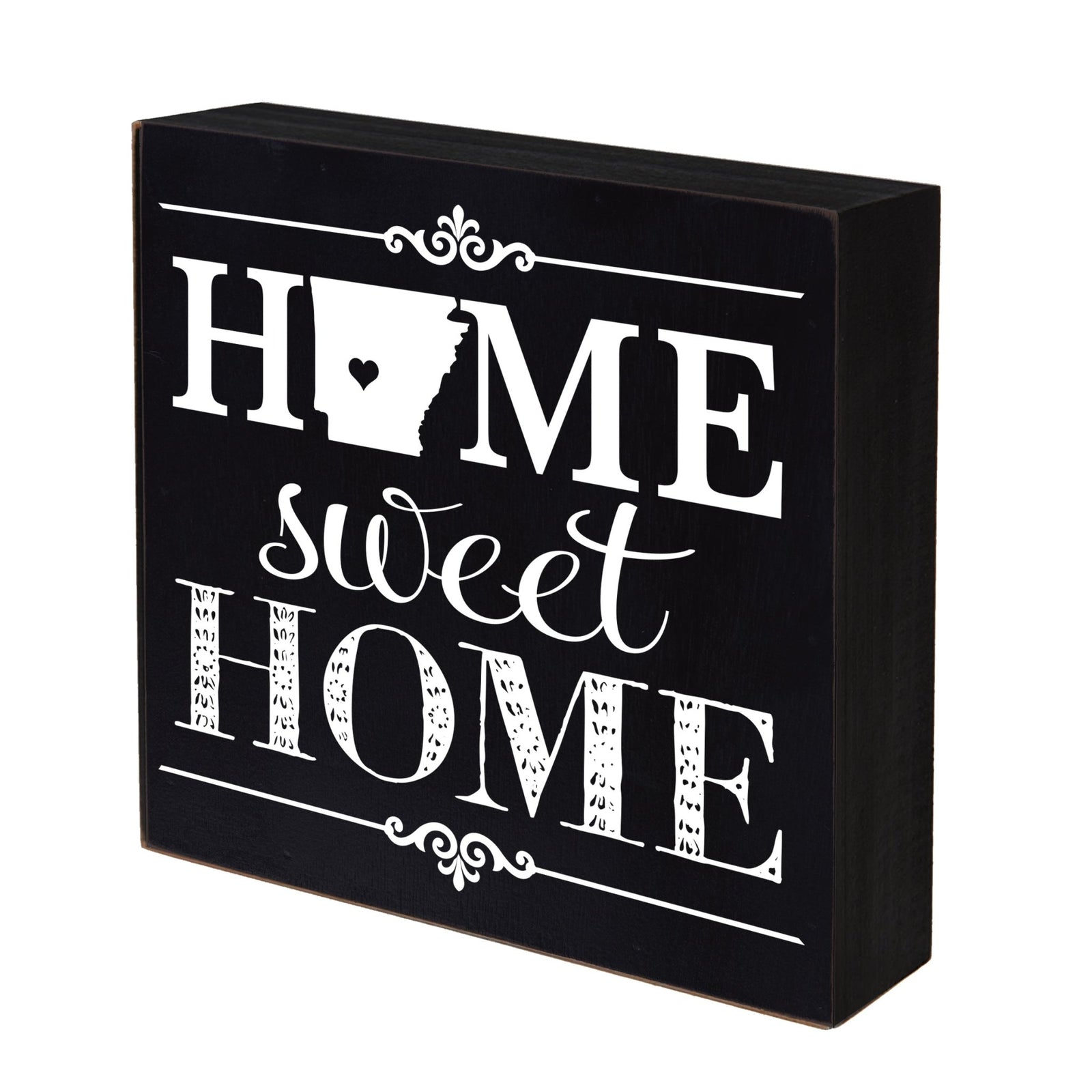 State Shadow Box Home Sweet Home 6x6 - Arkansas - LifeSong Milestones