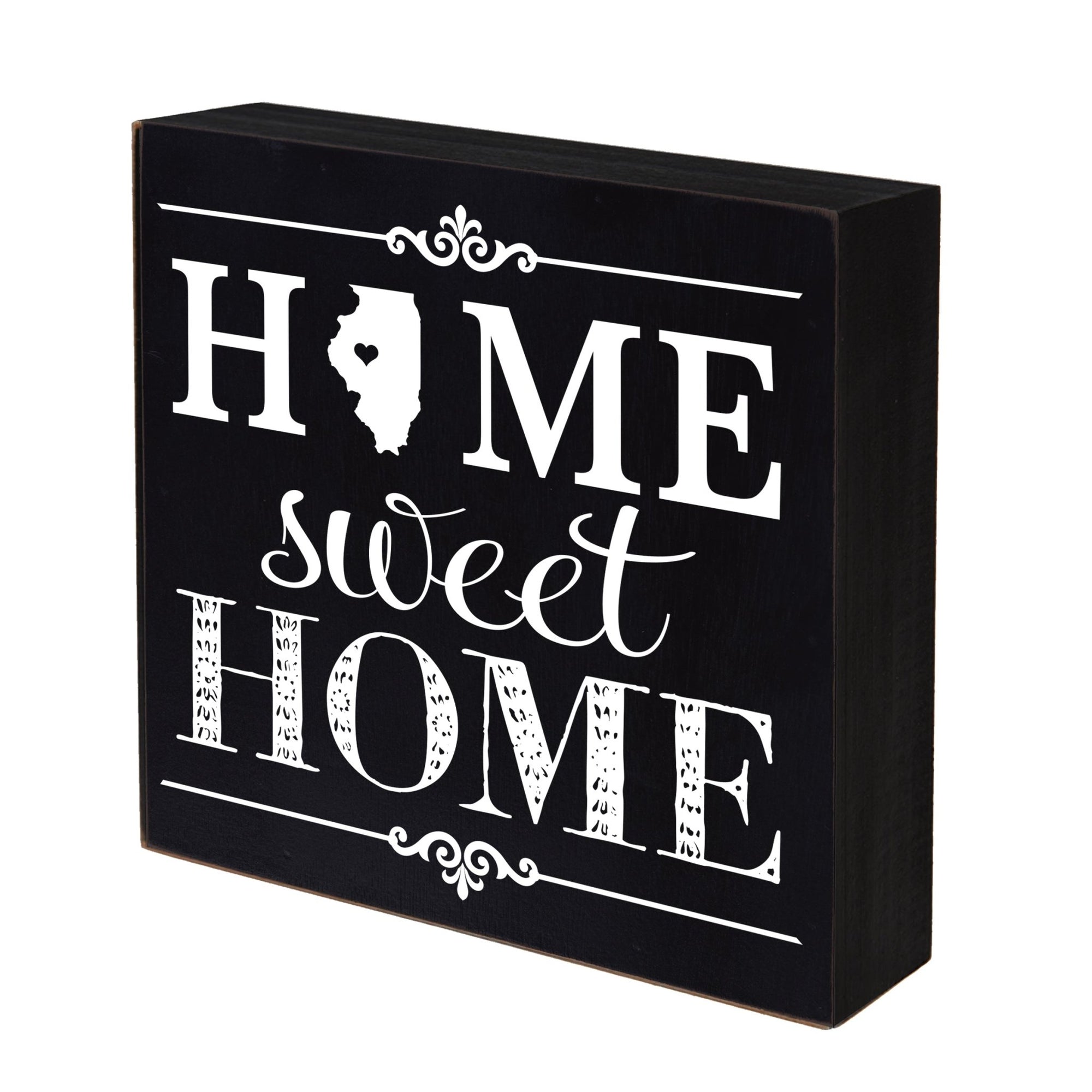 State Shadow Box Home Sweet Home 6x6 - Illinois - LifeSong Milestones
