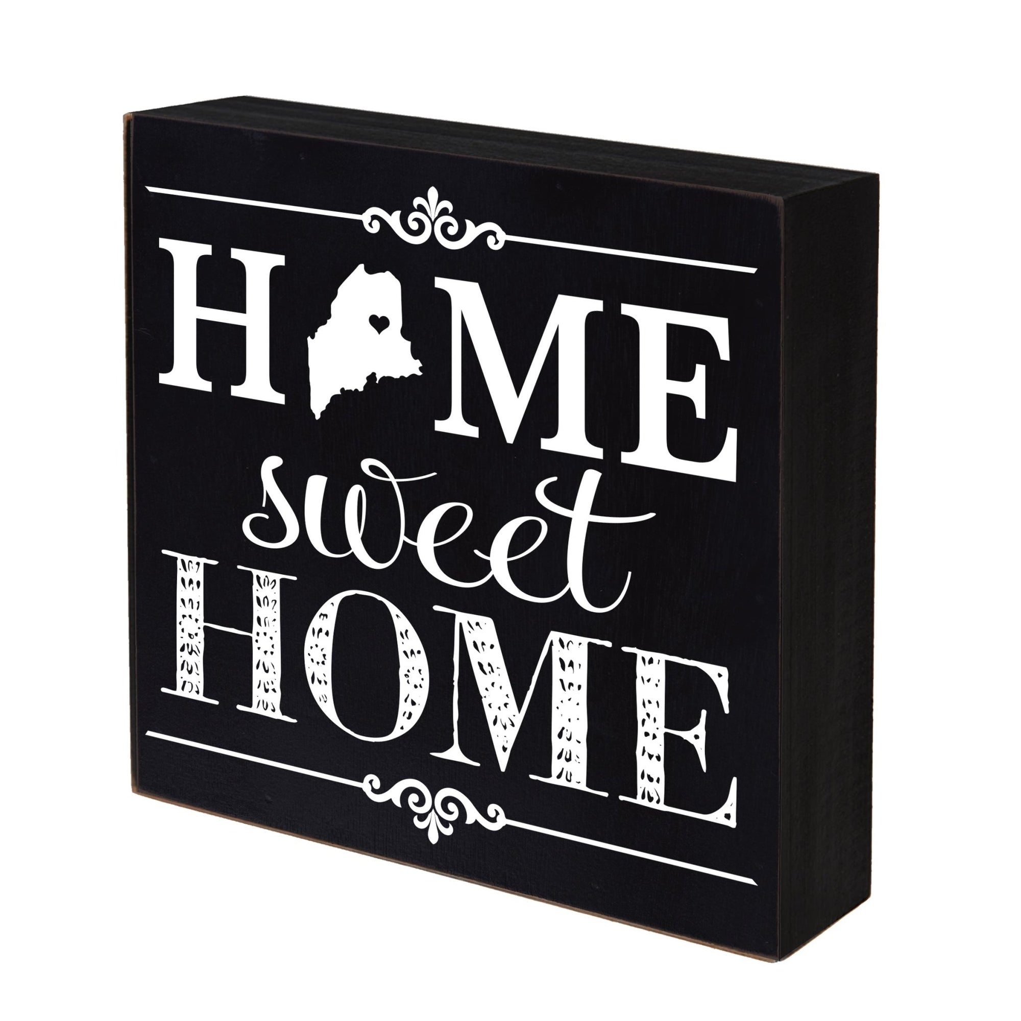 State Shadow Box Home Sweet Home 6x6 - Maine - LifeSong Milestones