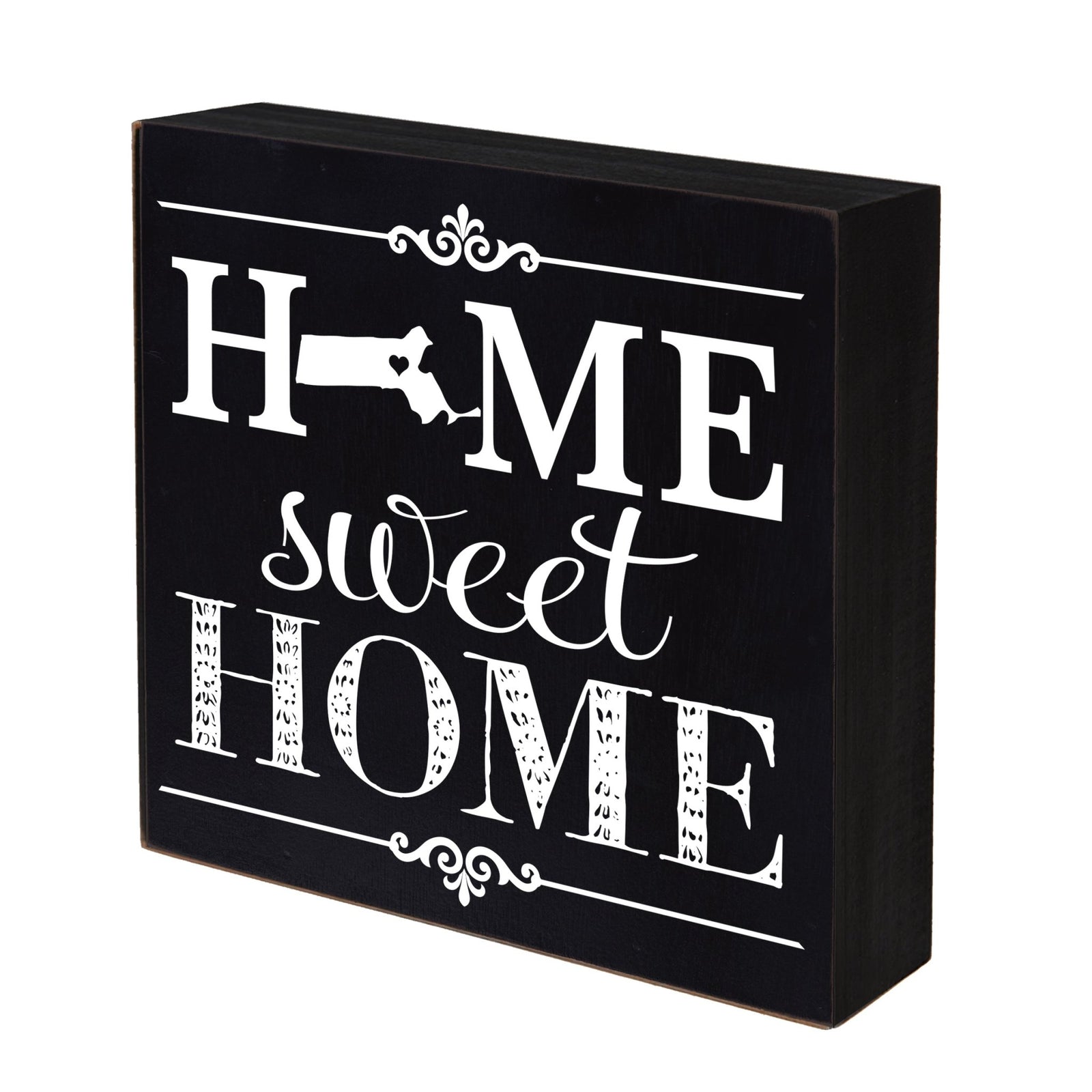 State Shadow Box Home Sweet Home 6x6 - Massachusetts - LifeSong Milestones