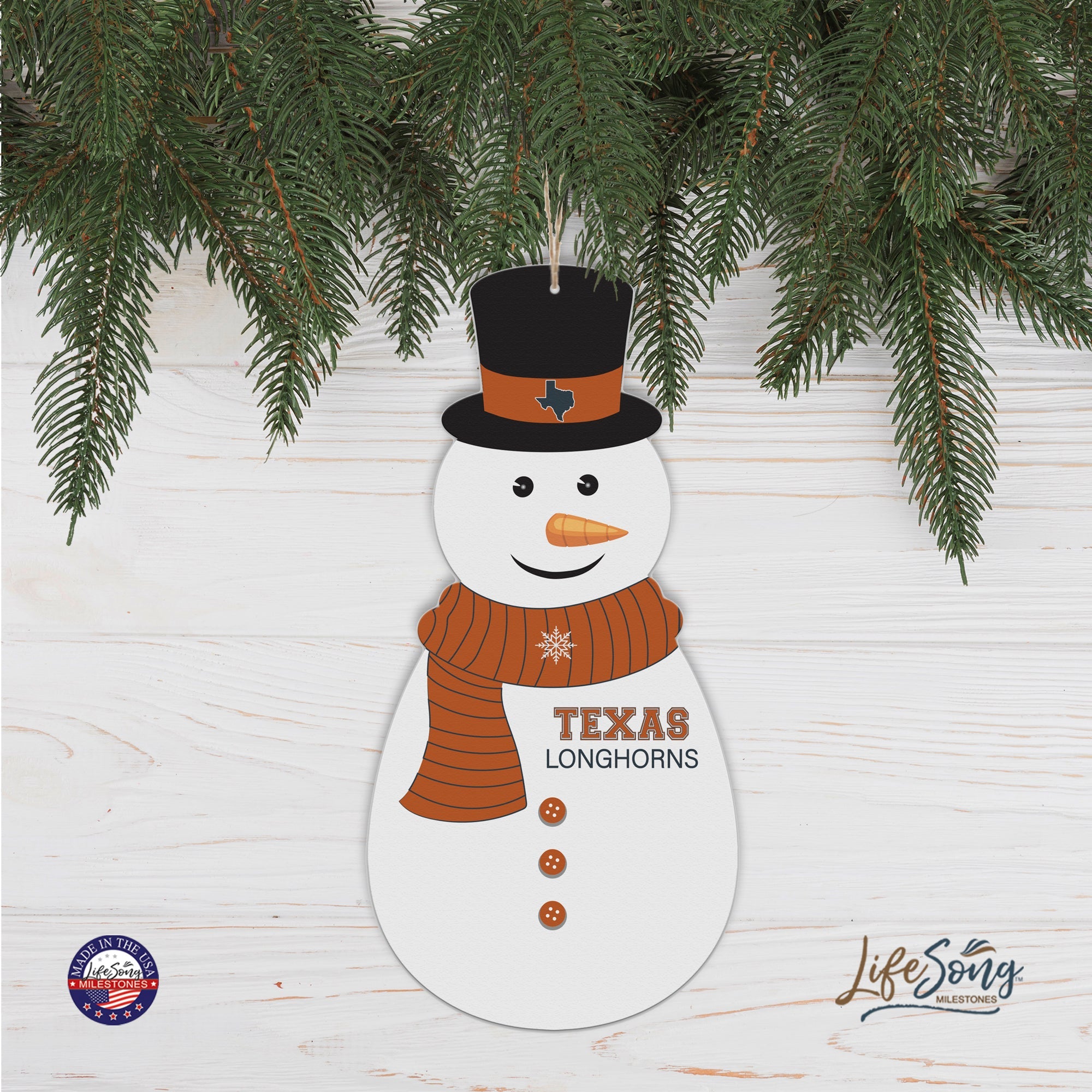 Texas Snowman Ornament Gift - LifeSong Milestones