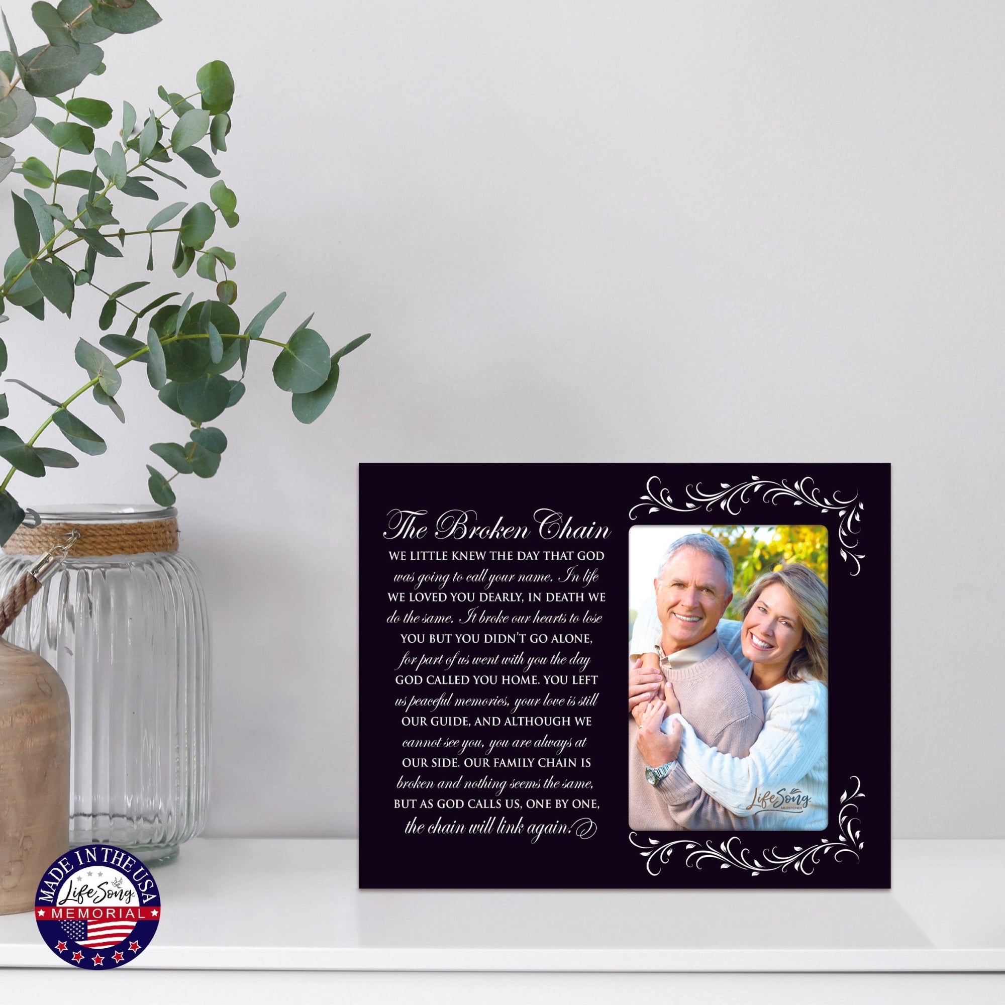 The Broken Chain Rustic-Inspired Human Memorial Photo Frame Bereavement Sympathy Gift For The Loss Of Loved One - LifeSong Milestones