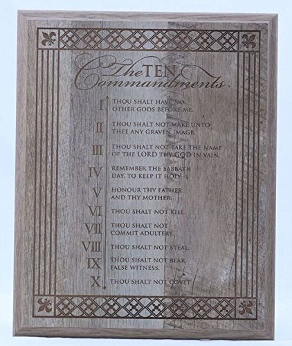 The Ten Commandments solid wood wall plaque Gift - LifeSong Milestones