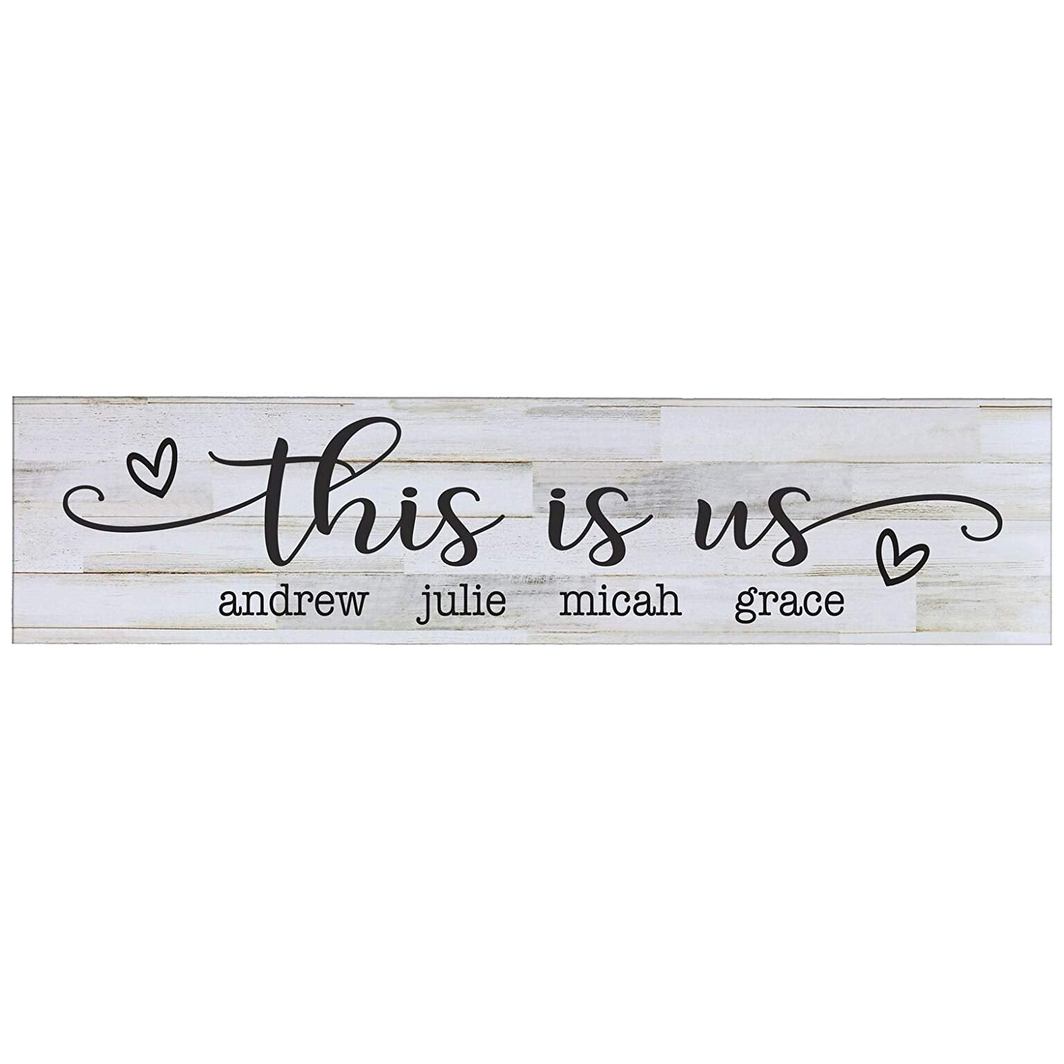 This is us Wooden Wall Sign Art Size 10 x 40 - LifeSong Milestones