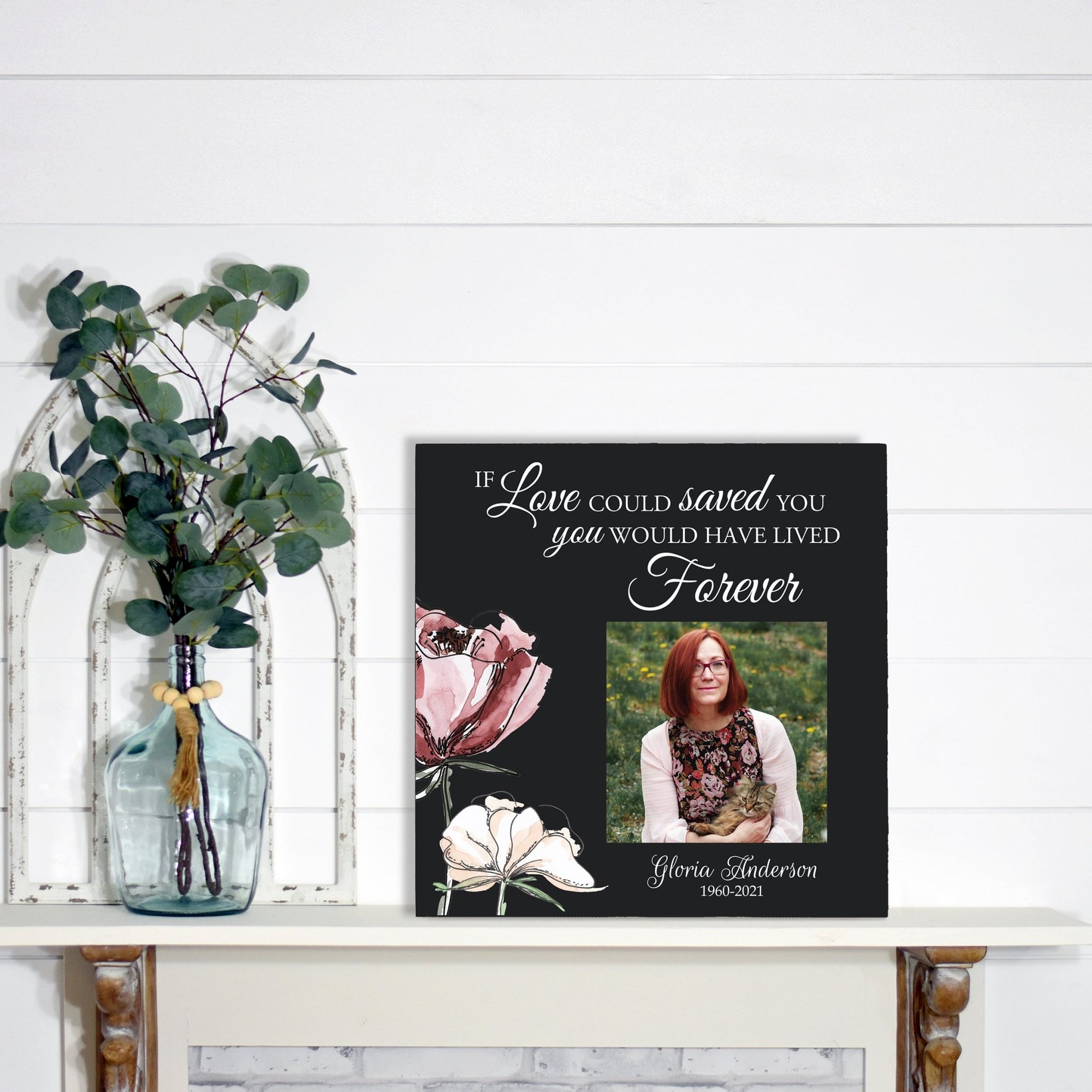 Timeless Human Memorial Shadow Box Photo Urn in Black - If Love Could Have - LifeSong Milestones