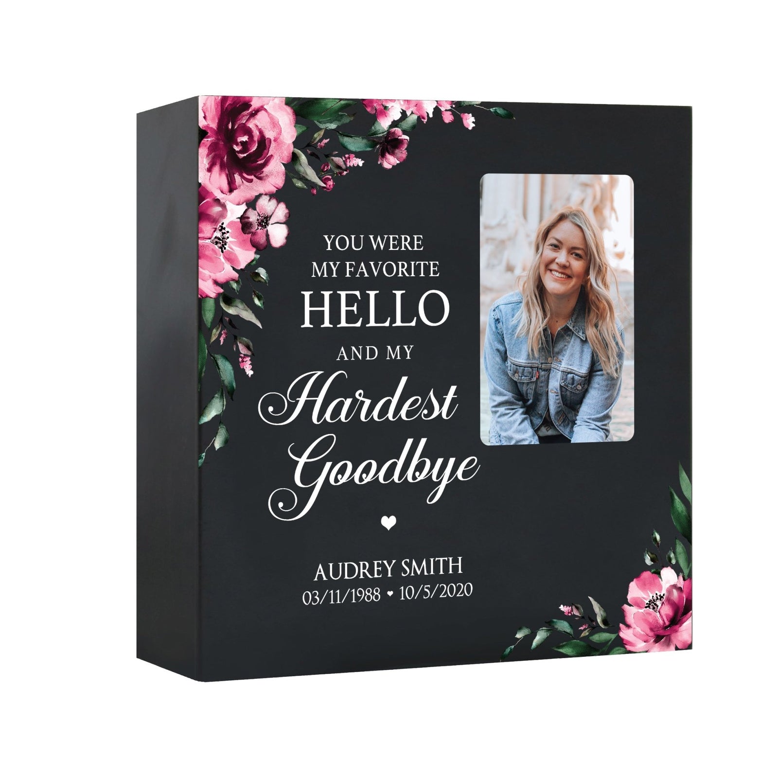 Timeless Human Memorial Shadow Box Photo Urn in Black - You Were My Favorite - LifeSong Milestones