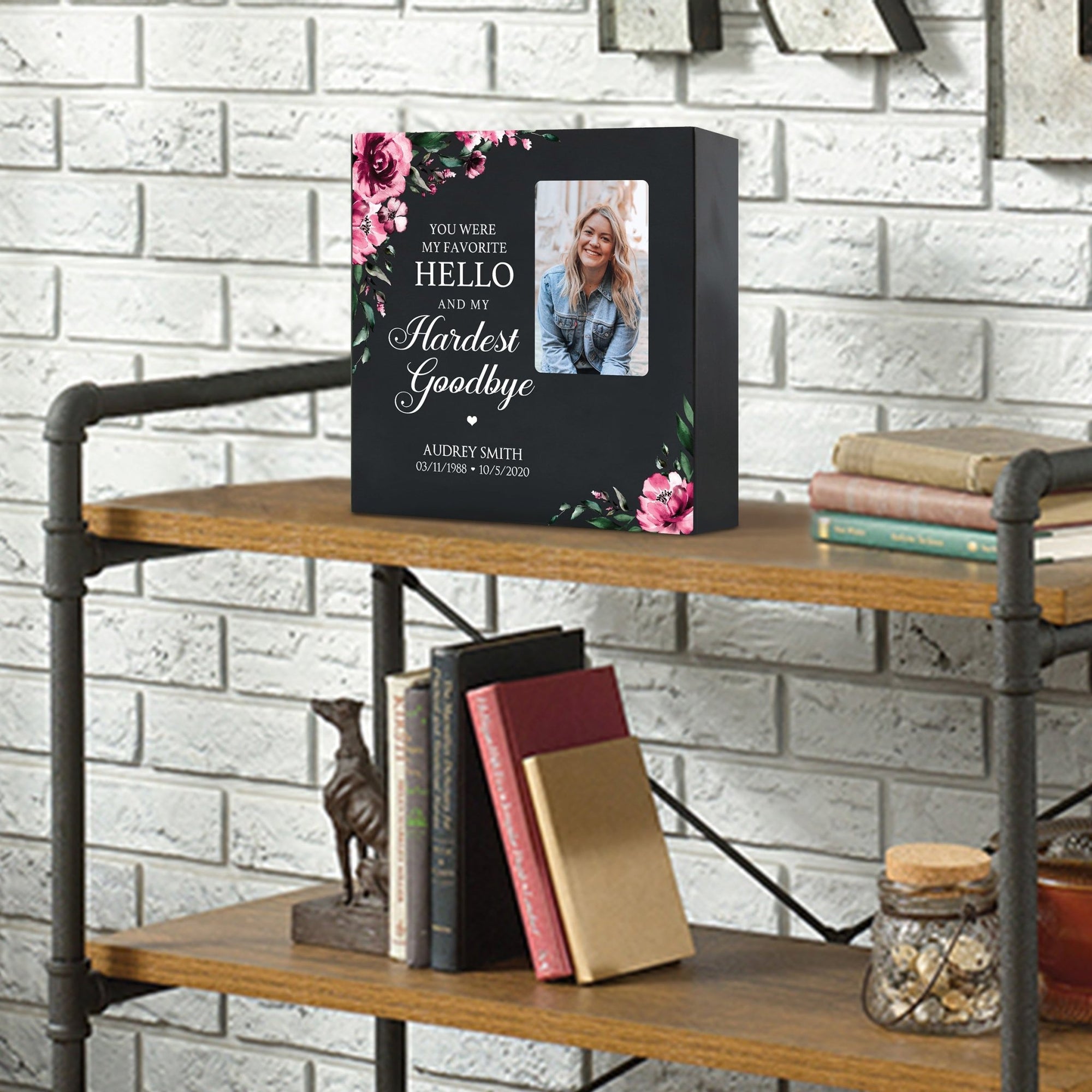 Timeless Human Memorial Shadow Box Photo Urn in Black - You Were My Favorite - LifeSong Milestones