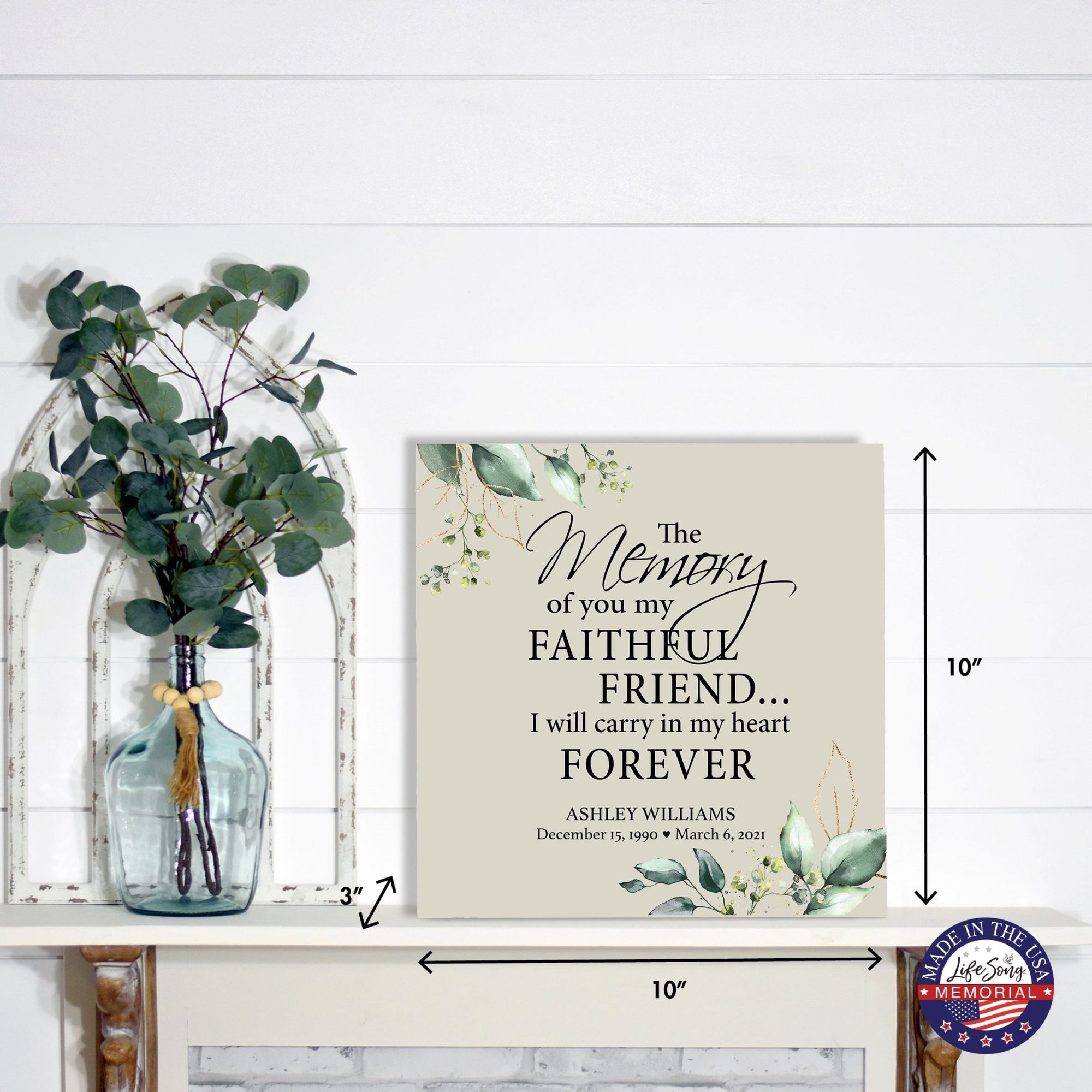 Timeless Human Memorial Shadow Box Urn With Inspirational Verse in Ivory - The Memory Of You - LifeSong Milestones