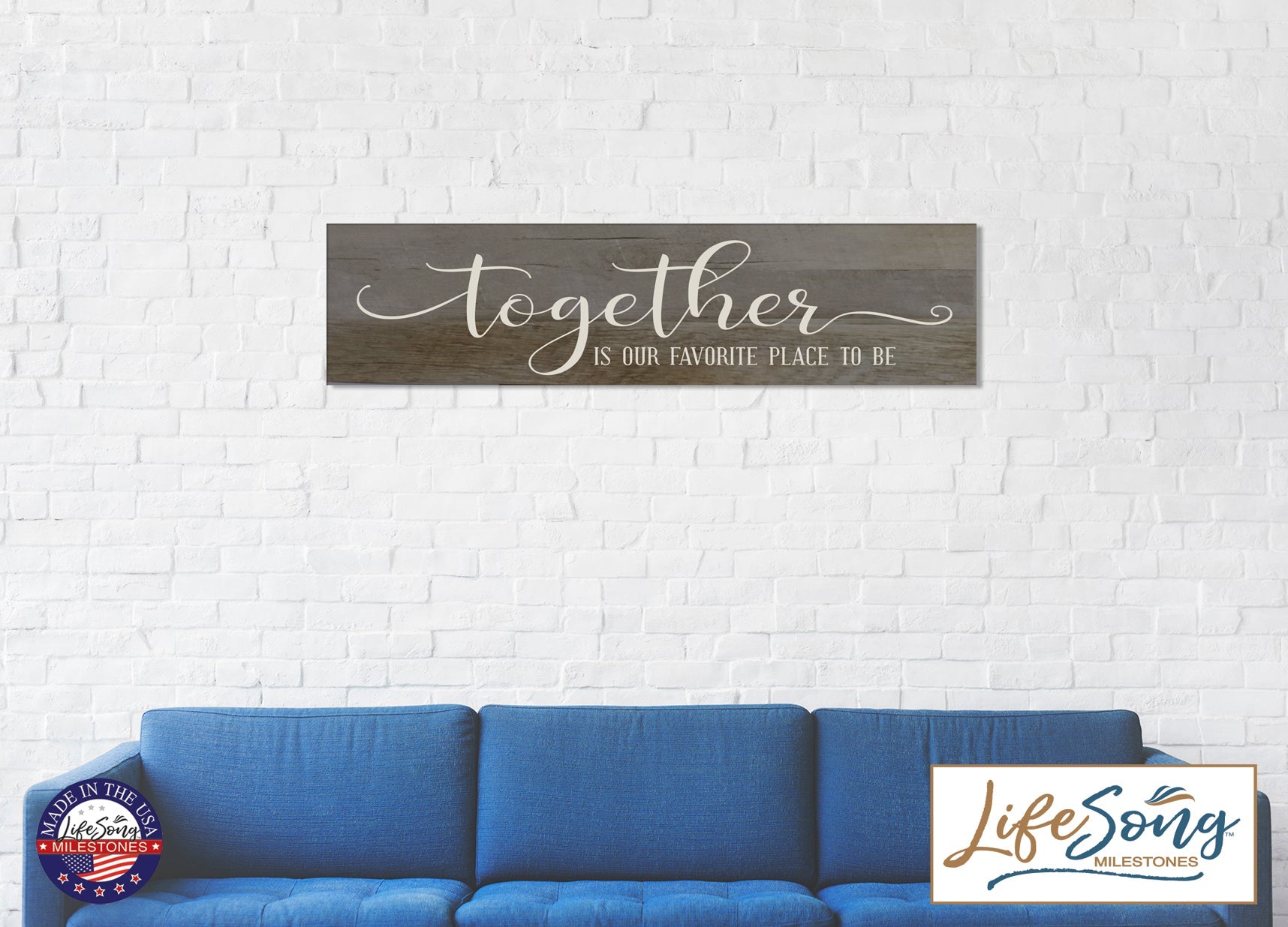 Together is Our Favorite Wall Sign Art size 10 x 40 - LifeSong Milestones