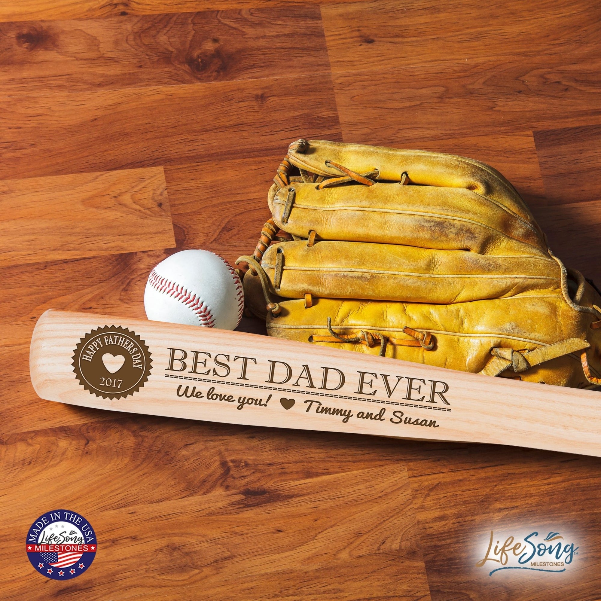 Unique Personalized Father's Day Baseball Bat Shelf Décor - Best Dad - LifeSong Milestones