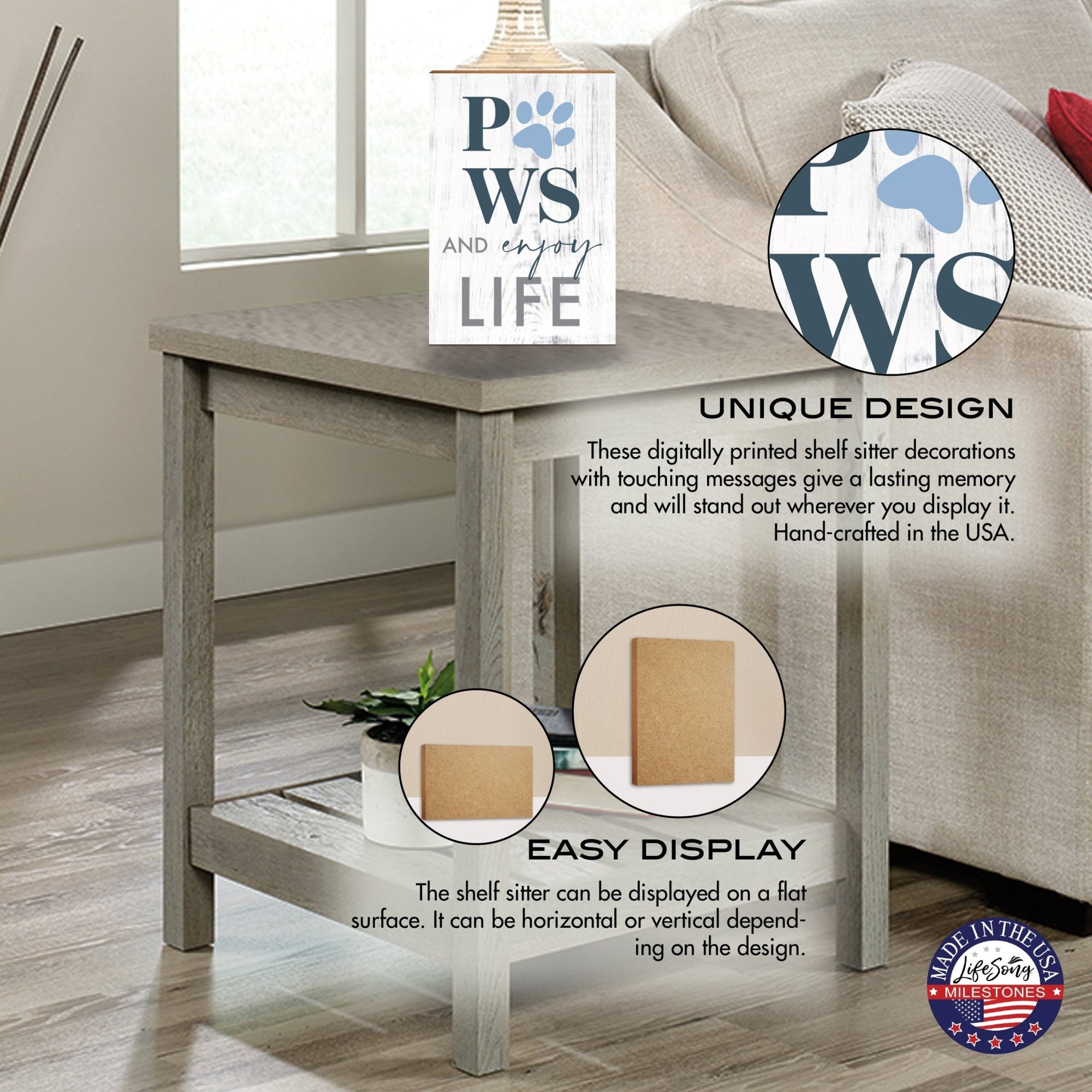 Unique Pet Shelf Décor and Tabletop Signs for Home Décor - LifeSong Milestones