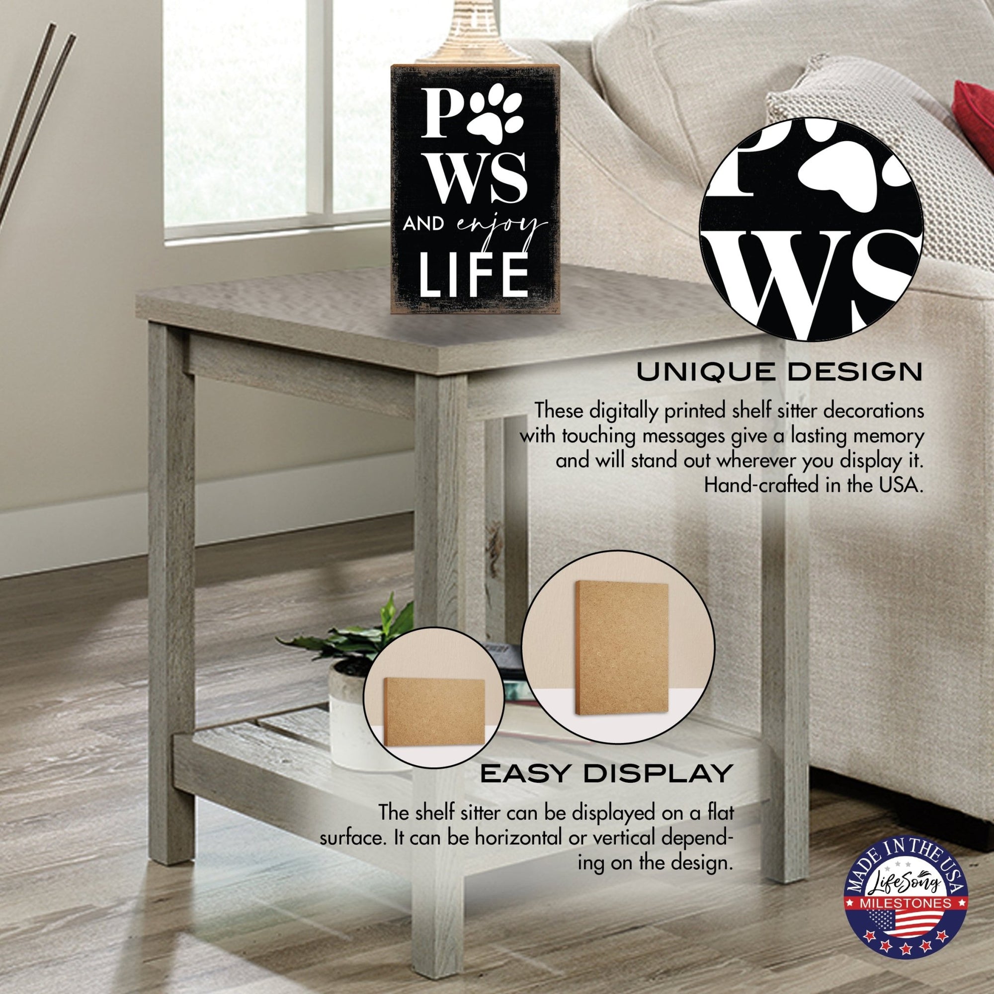 Unique Pet Shelf Décor and Tabletop Signs for Home Décor - LifeSong Milestones