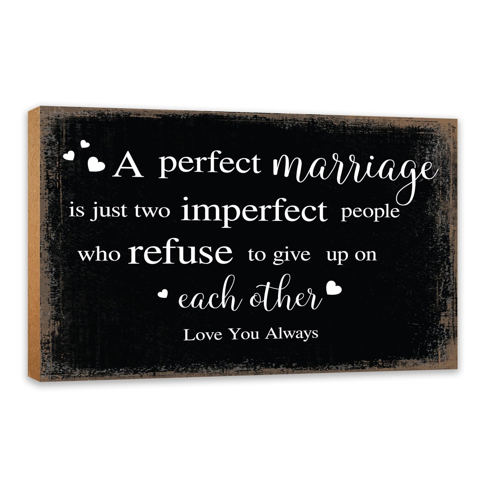 Unique Shelf Decor and Tabletop Signs for Wedding Anniversary Gift for Couples - A Perfect Marriage - LifeSong Milestones