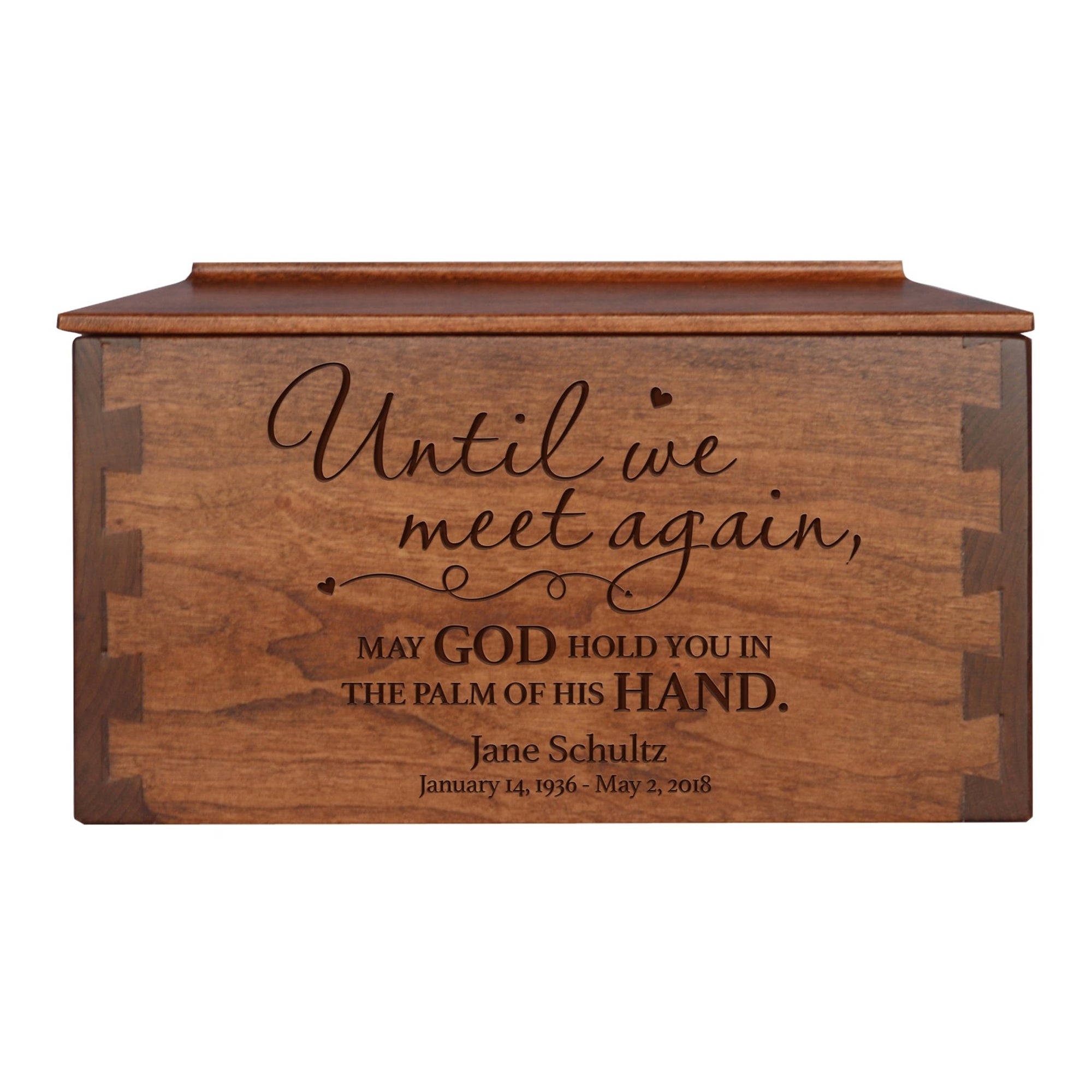 Personalized Unique Handcrafted Memorial Cremation Urn Box for Ashes