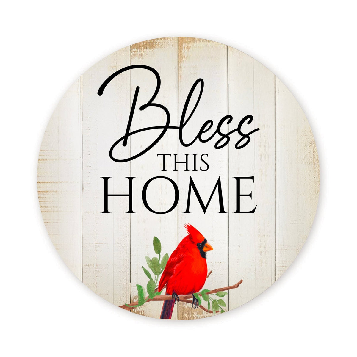 Vintage-Inspired Cardinal Wooden Magnet Printed With Everyday Inspirational Verses Gift Ideas - Bless This Home - LifeSong Milestones