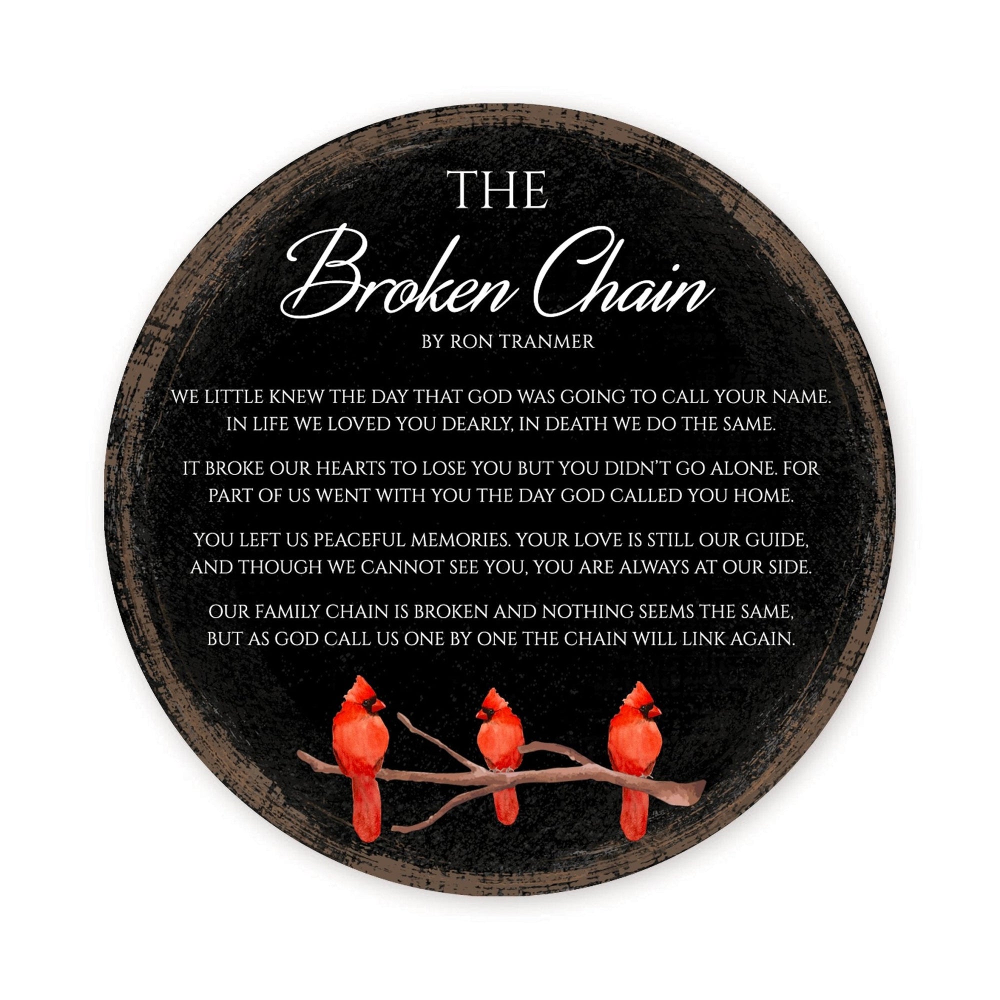 Vintage - Inspired Cardinal Wooden Magnet Printed With Everyday Inspirational Verses Gift Ideas - The Broken Chain - LifeSong Milestones