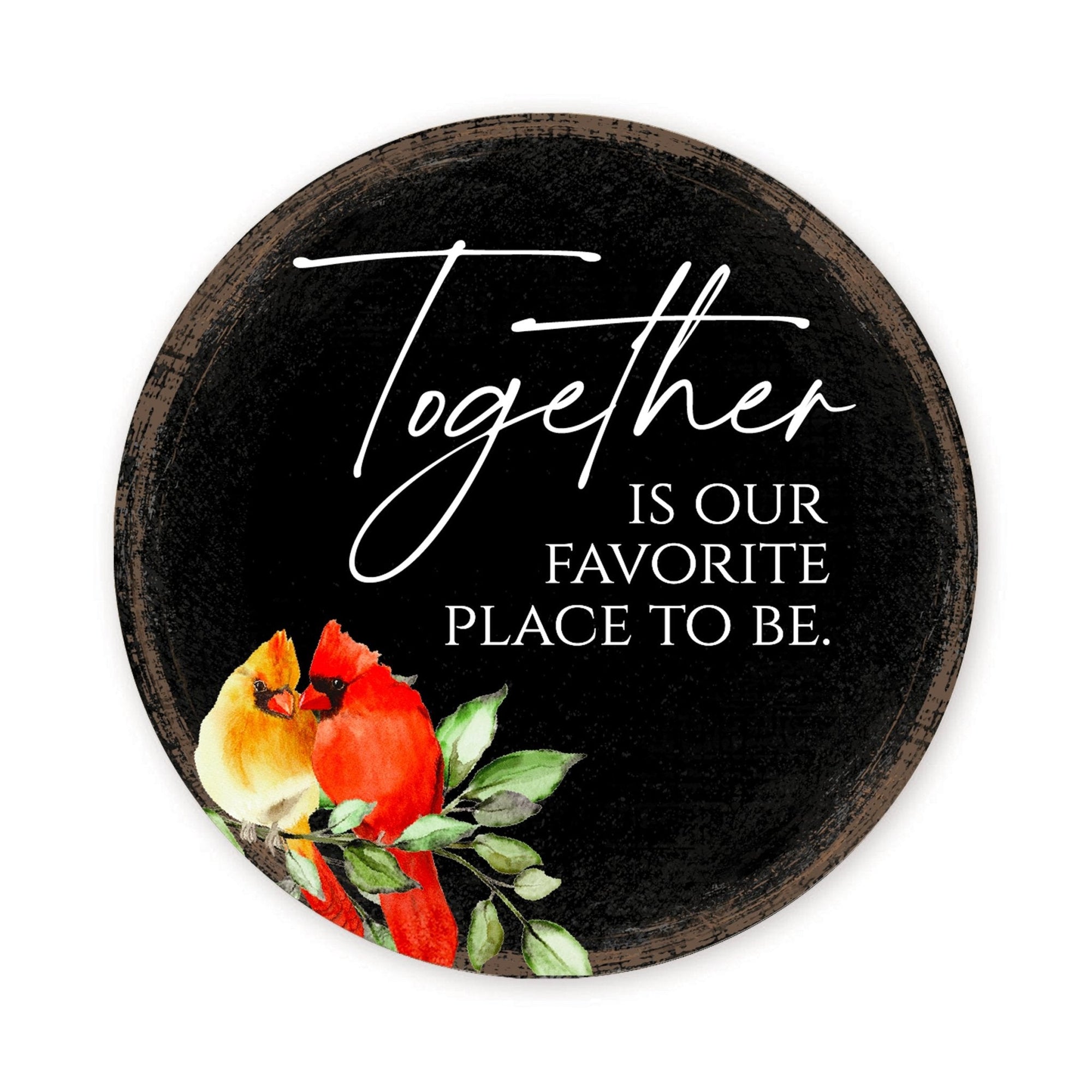 Vintage - Inspired Cardinal Wooden Magnet Printed With Everyday Inspirational Verses Gift Ideas - Together Is Our - LifeSong Milestones