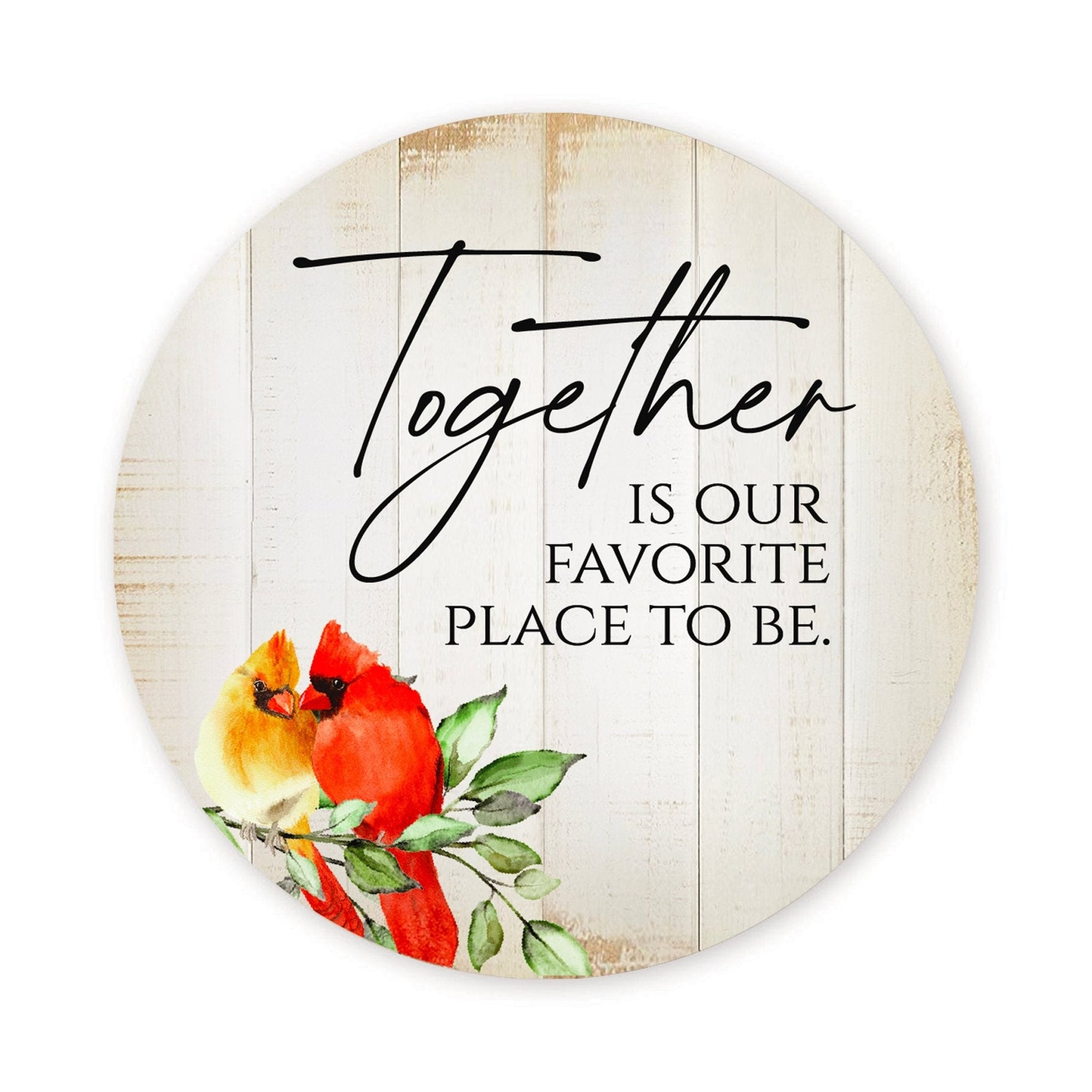 Vintage - Inspired Cardinal Wooden Magnet Printed With Everyday Inspirational Verses Gift Ideas - Together Is Our - LifeSong Milestones