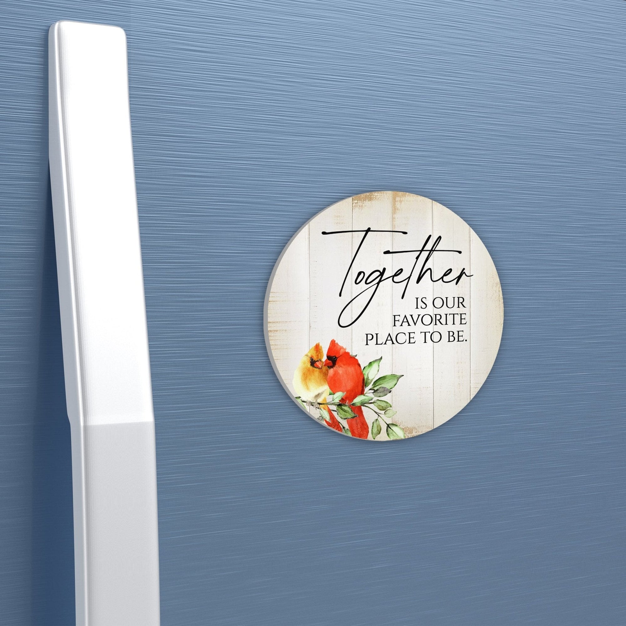 Vintage - Inspired Cardinal Wooden Magnet Printed With Everyday Inspirational Verses Gift Ideas - Together Is Our - LifeSong Milestones