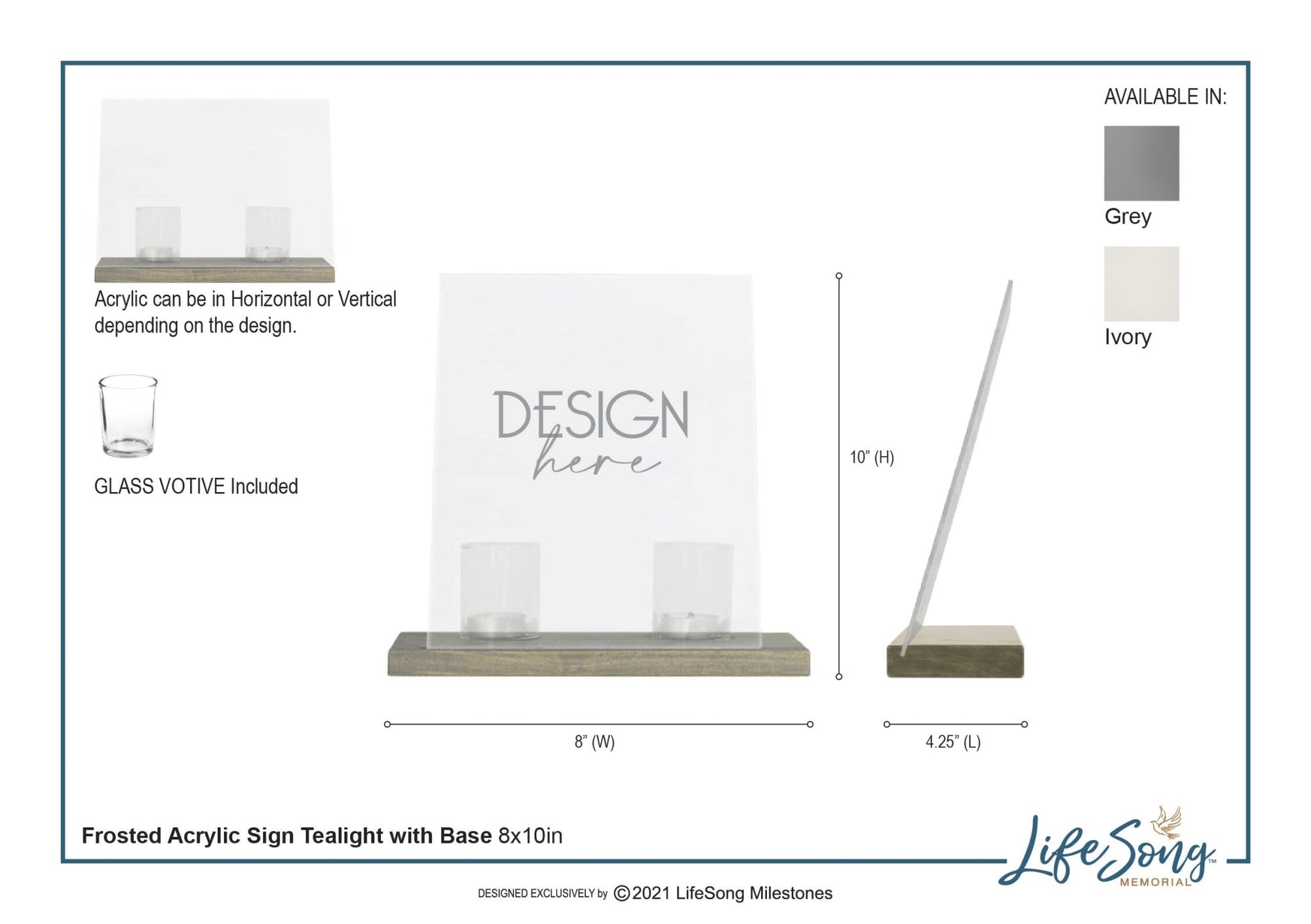 Vintage Memorial Cardinal Acrylic Sign Candle Holder With Wood Base And Glass Votives For Home Décor | A Limb Has Fallen - LifeSong Milestones