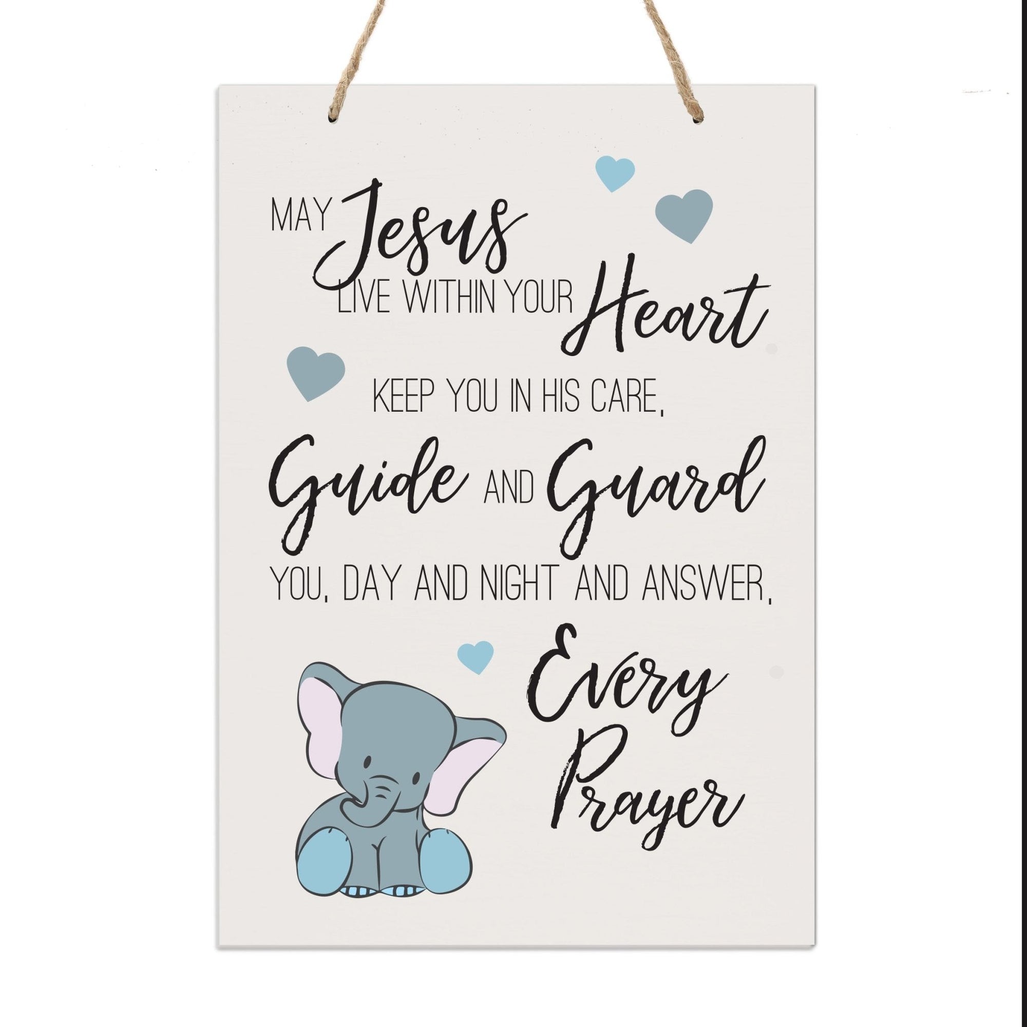 Wall Hanging Rope Signs Baptism Gifts For Boy And Girls - May Jesus Live Within - LifeSong Milestones