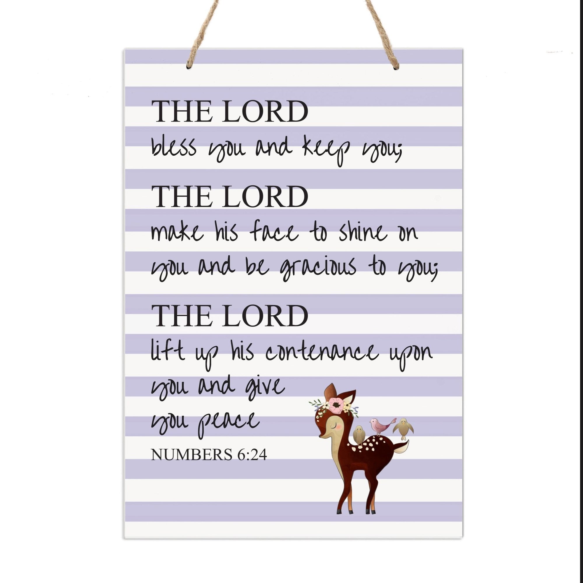 Wall Hanging Rope Signs Baptism Gifts For Boy And Girls - The Lord Bless You - LifeSong Milestones