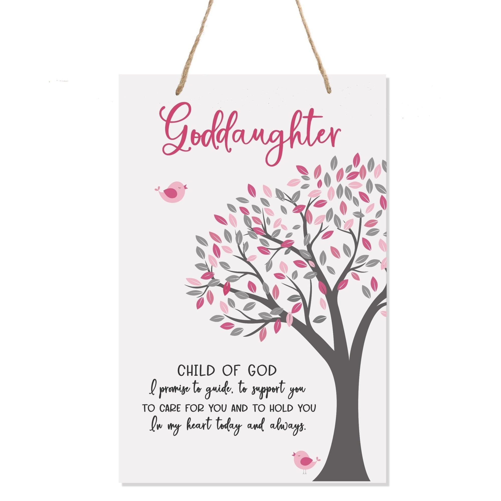 Wall Hanging Rope Signs Baptism Gifts for Girls - Goddaughter Child of God - LifeSong Milestones