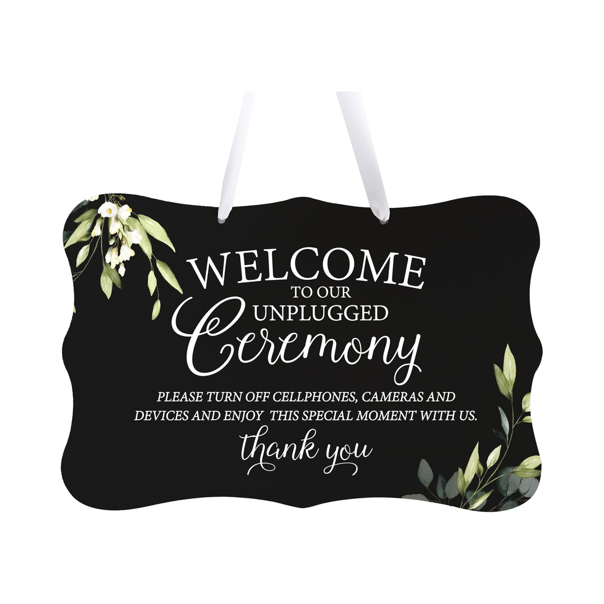 Wedding Hanging Sign - Unplugged Ceremony - LifeSong Milestones